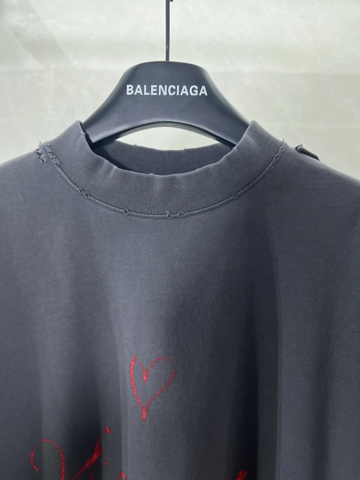 Balenciaga Gray Logo Short Sleeve T-Shirt Street