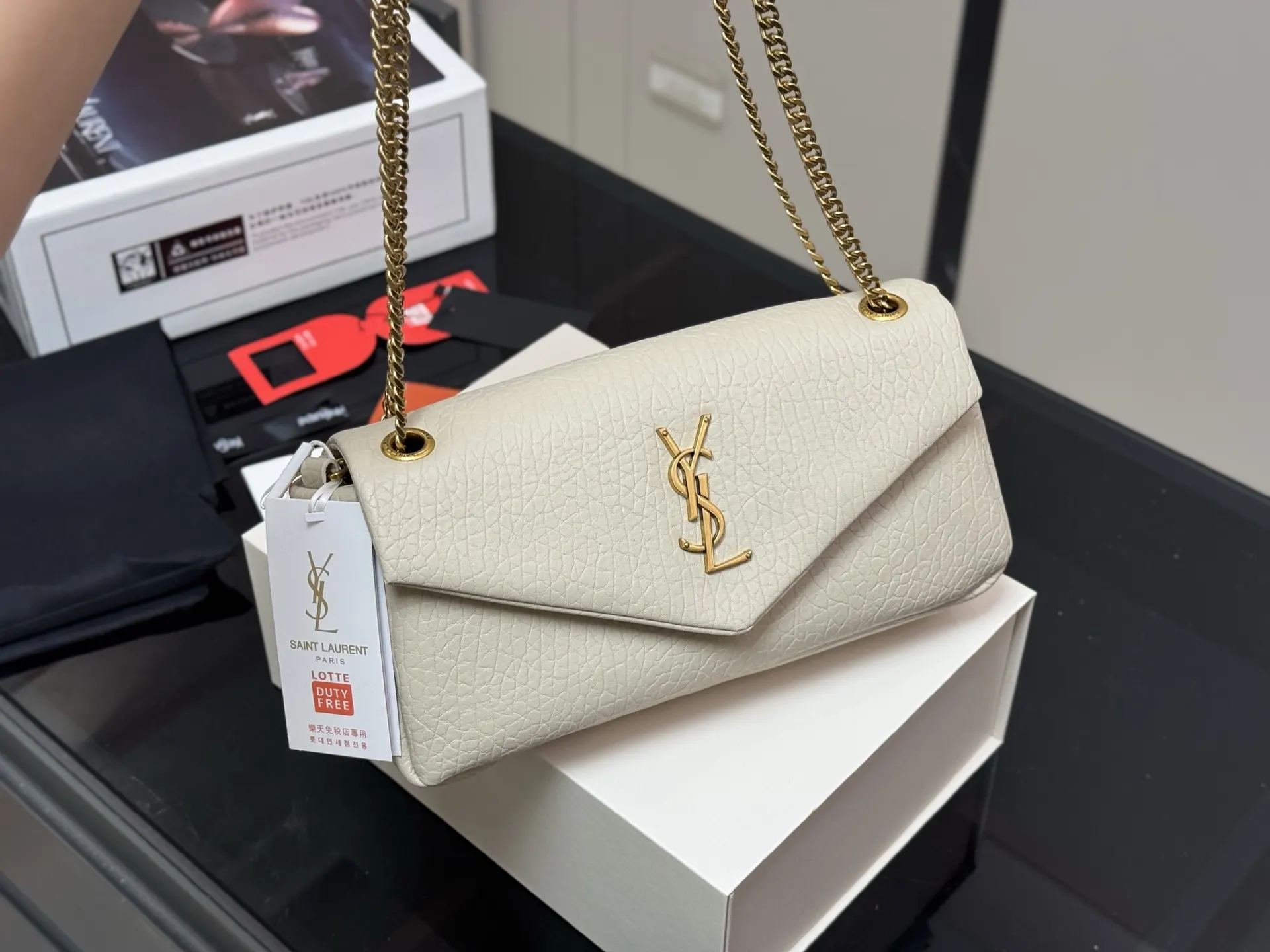YSL 羊皮 太STALY 腋下包 复古腋下背款