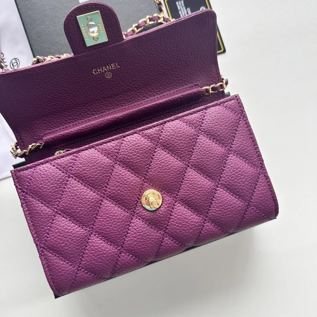 Purple Chain Bag Classic Leather
