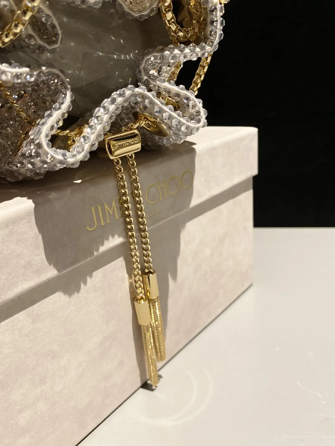 JIMMY CHOO BON BON系列标志款手提包 链条包 精致链条款