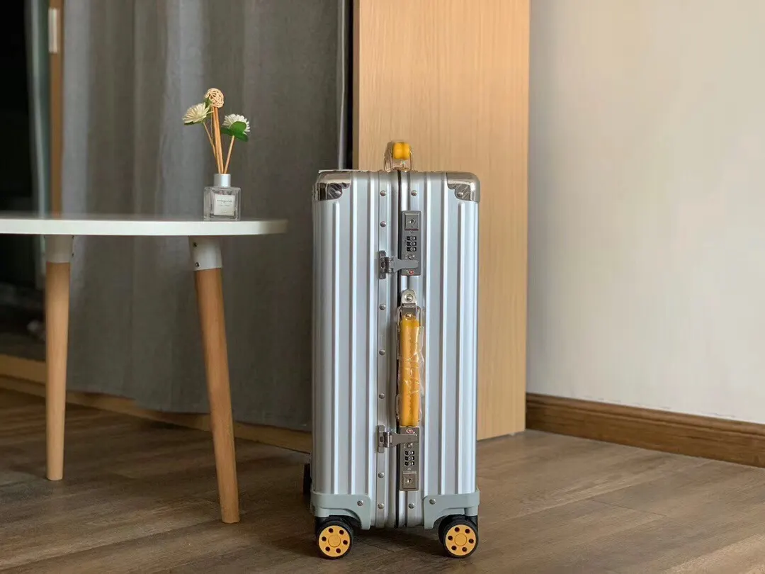Silver Carry-On Suitcase Business Travel Lightweight