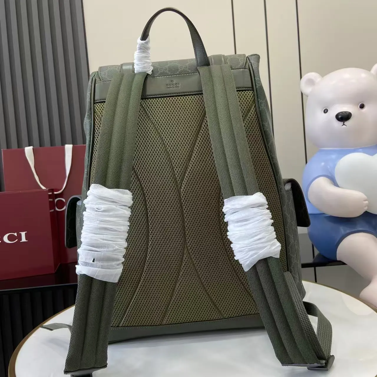 黑色 綠色 帆布 雙肩包 实用雙肩款