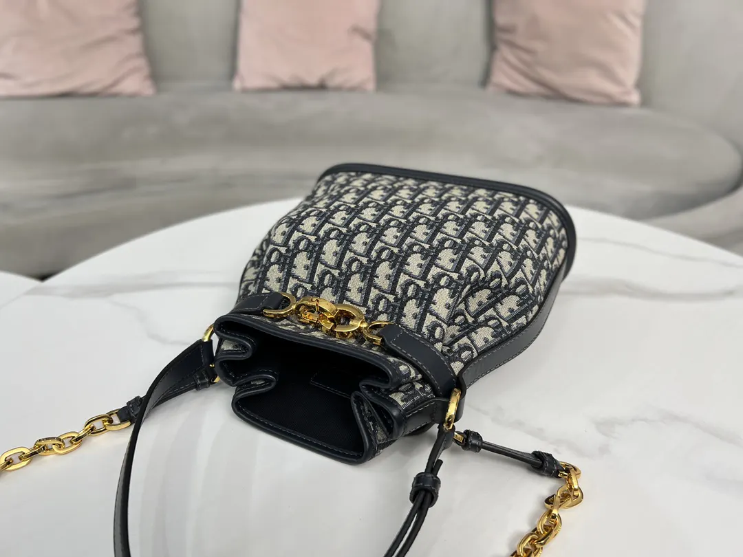Dior Oblique老花牛皮水桶包 手提斜挎