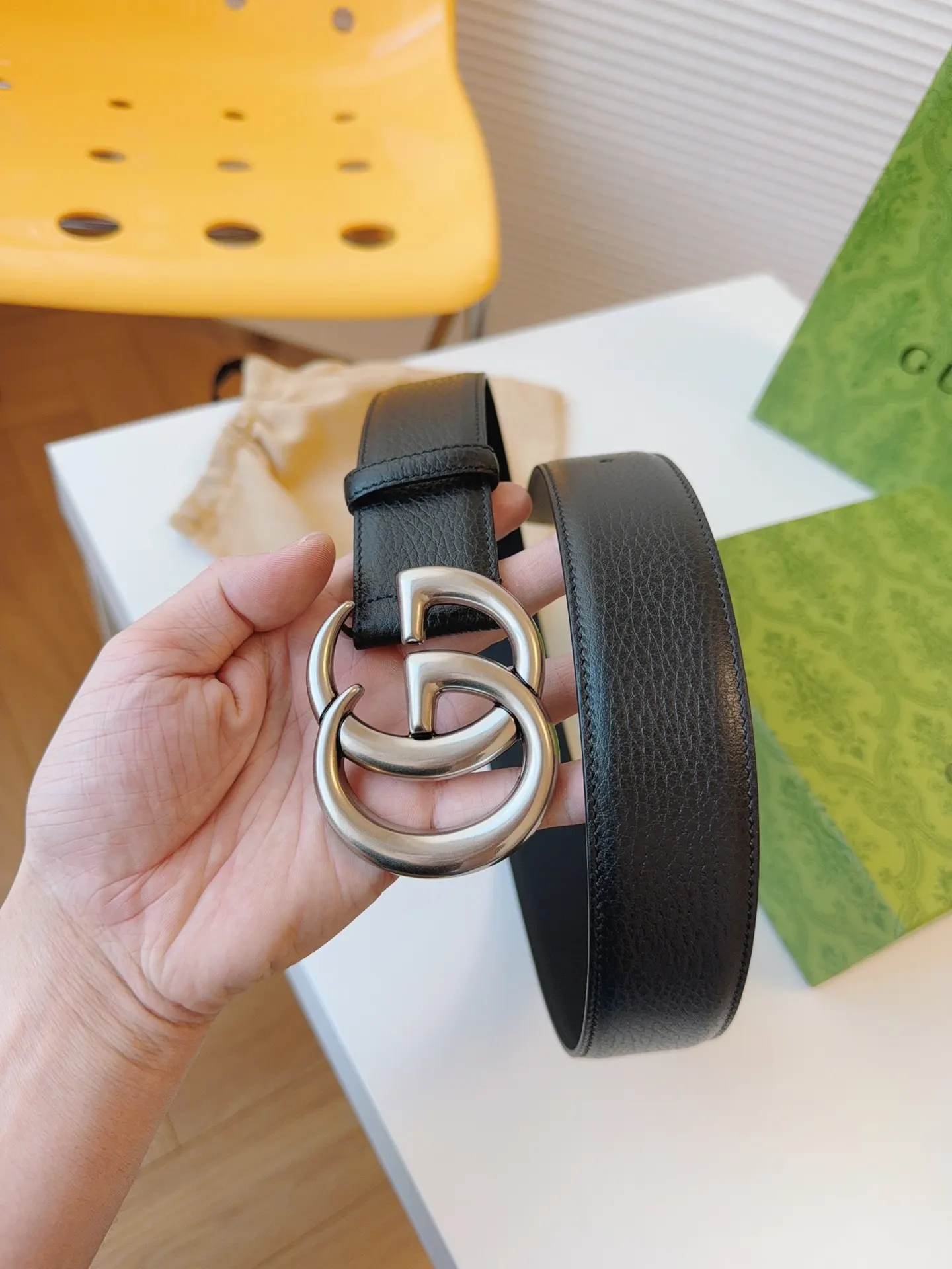 Gucci Marmont Double G Buckle Cowhide Sided Belt Image 3 Gucci Marmont Double G Buckle Cowhide Sided Belt Image 3
