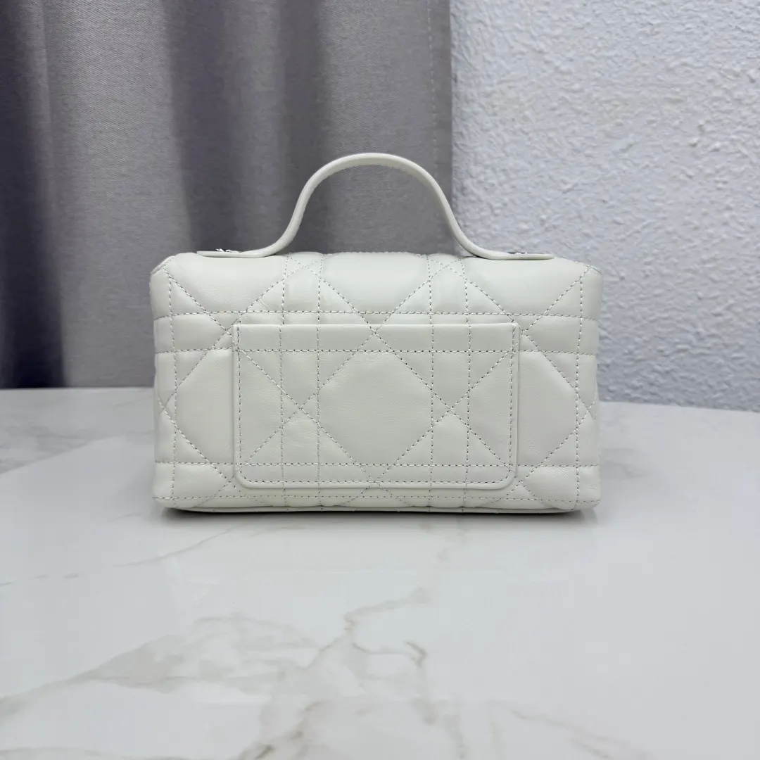 Dior Lady Dior 深蓝色羊皮手提斜挎包 金扣款
