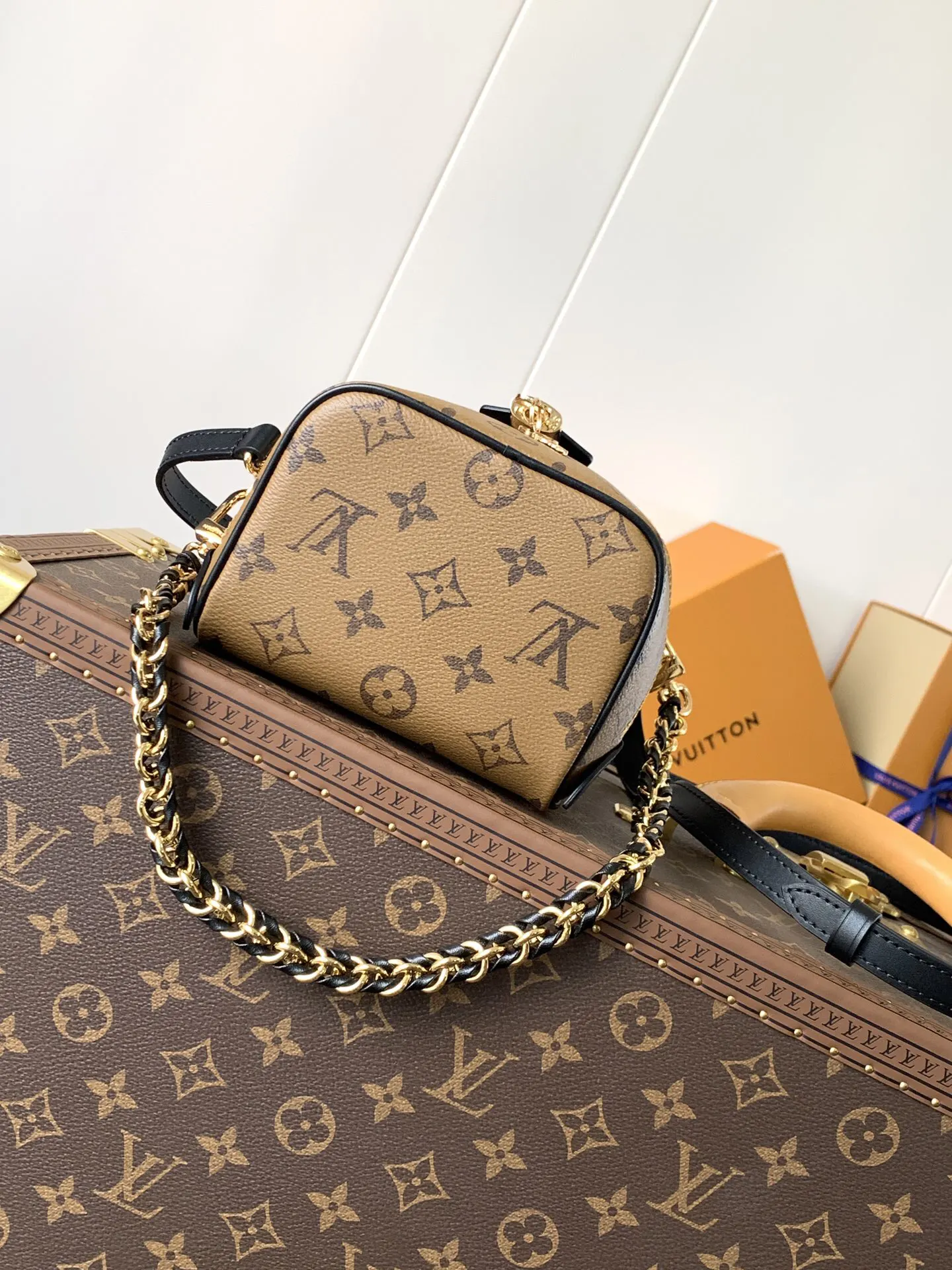 Monogram Chain Bag Leather