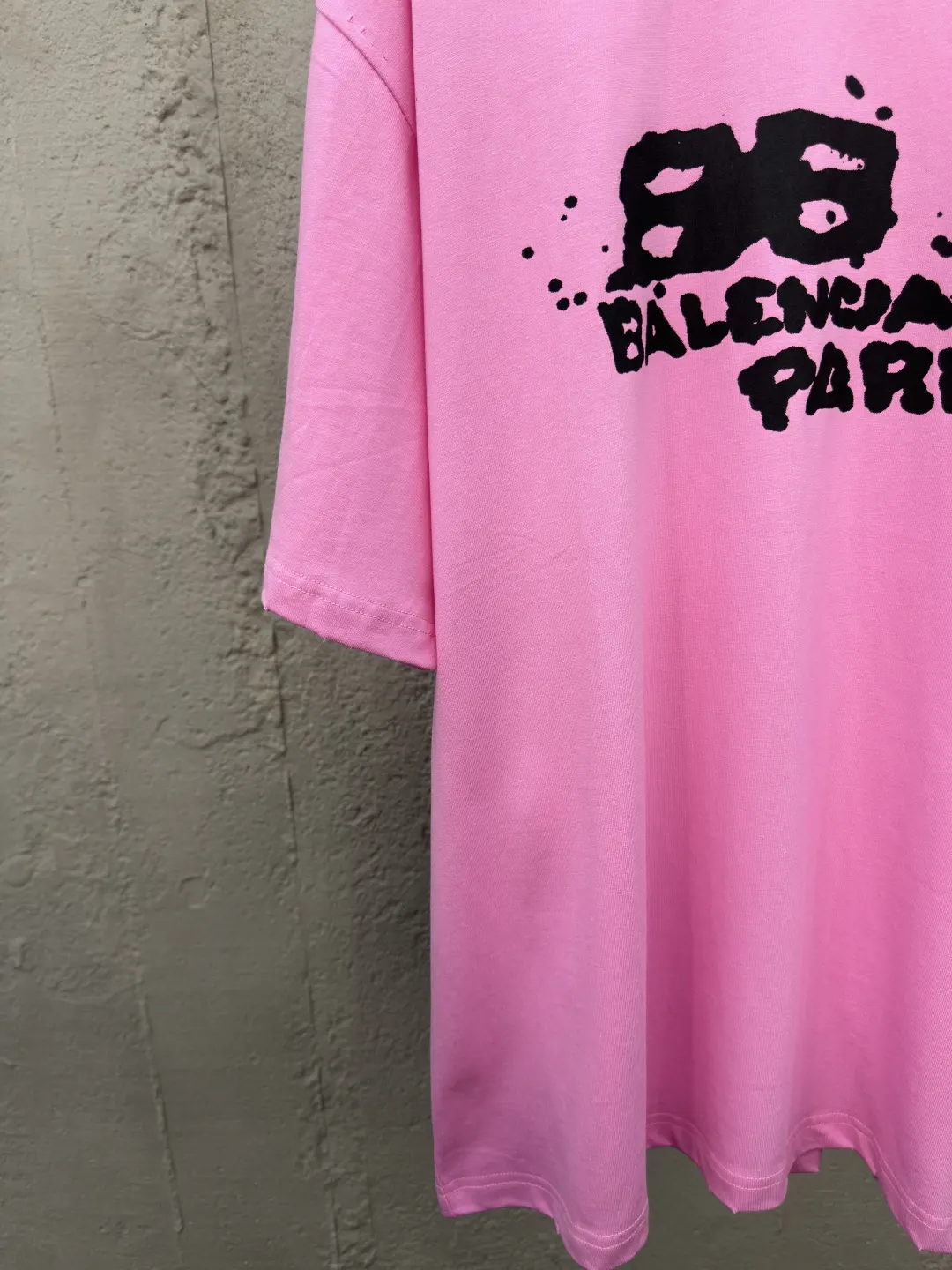 Balenciaga 粉色 纯棉 Logo 短袖T恤