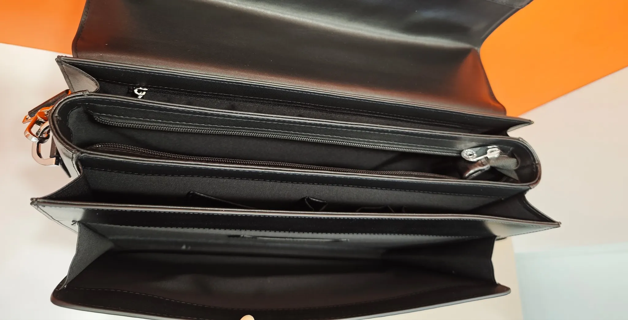 Black Briefcase Business Commuter Leather