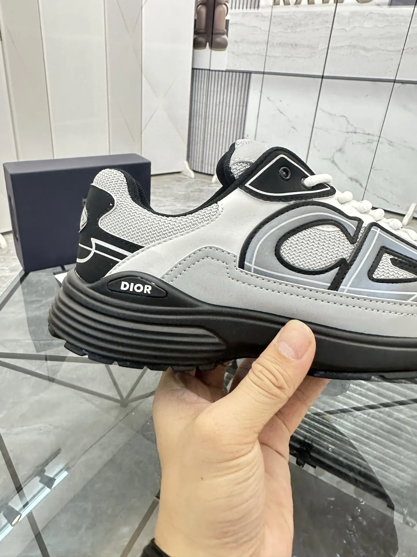 Dior 黑色 皮革 运动鞋