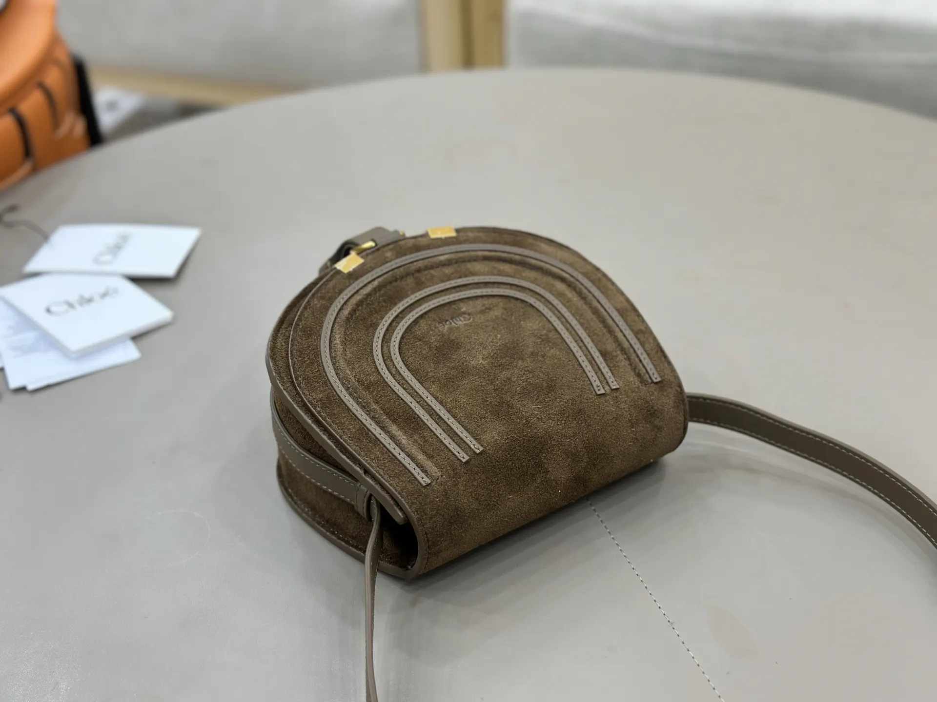 小牛皮 Chloe Marcie马鞍包 Marc 斜挎包 轻便斜挎款