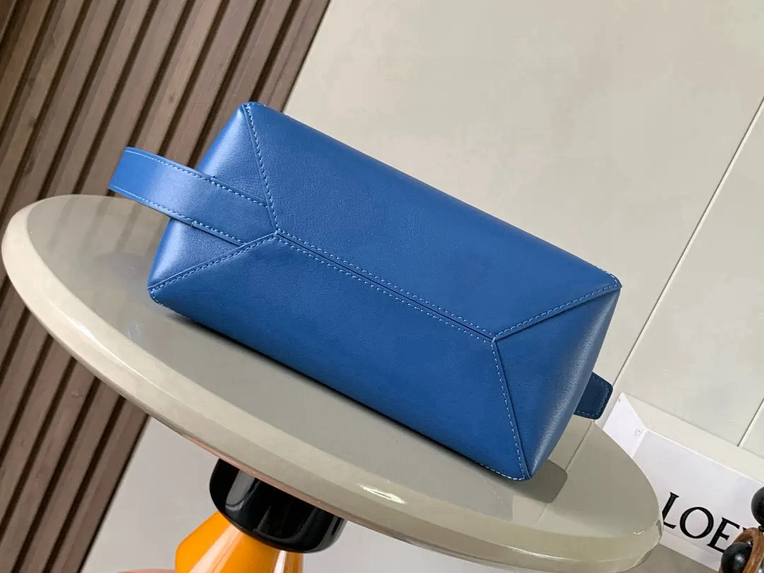 牛皮 亮面牛皮革 zzle Fold 亮面牛皮革洗漱包 化妝包 便携收納款