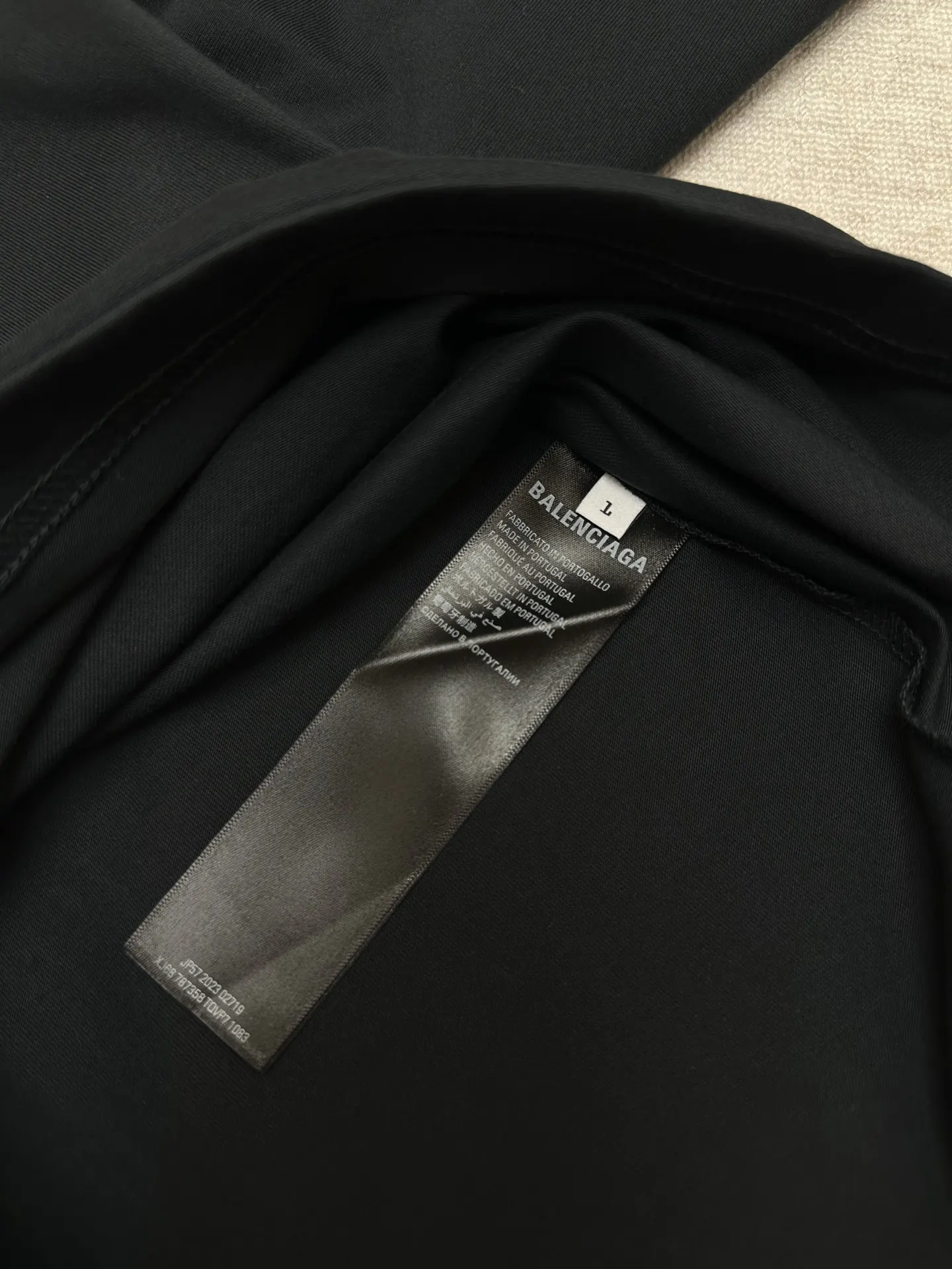 Balenciaga 蓝色 Logo 刺绣 短袖T恤 街头休闲款