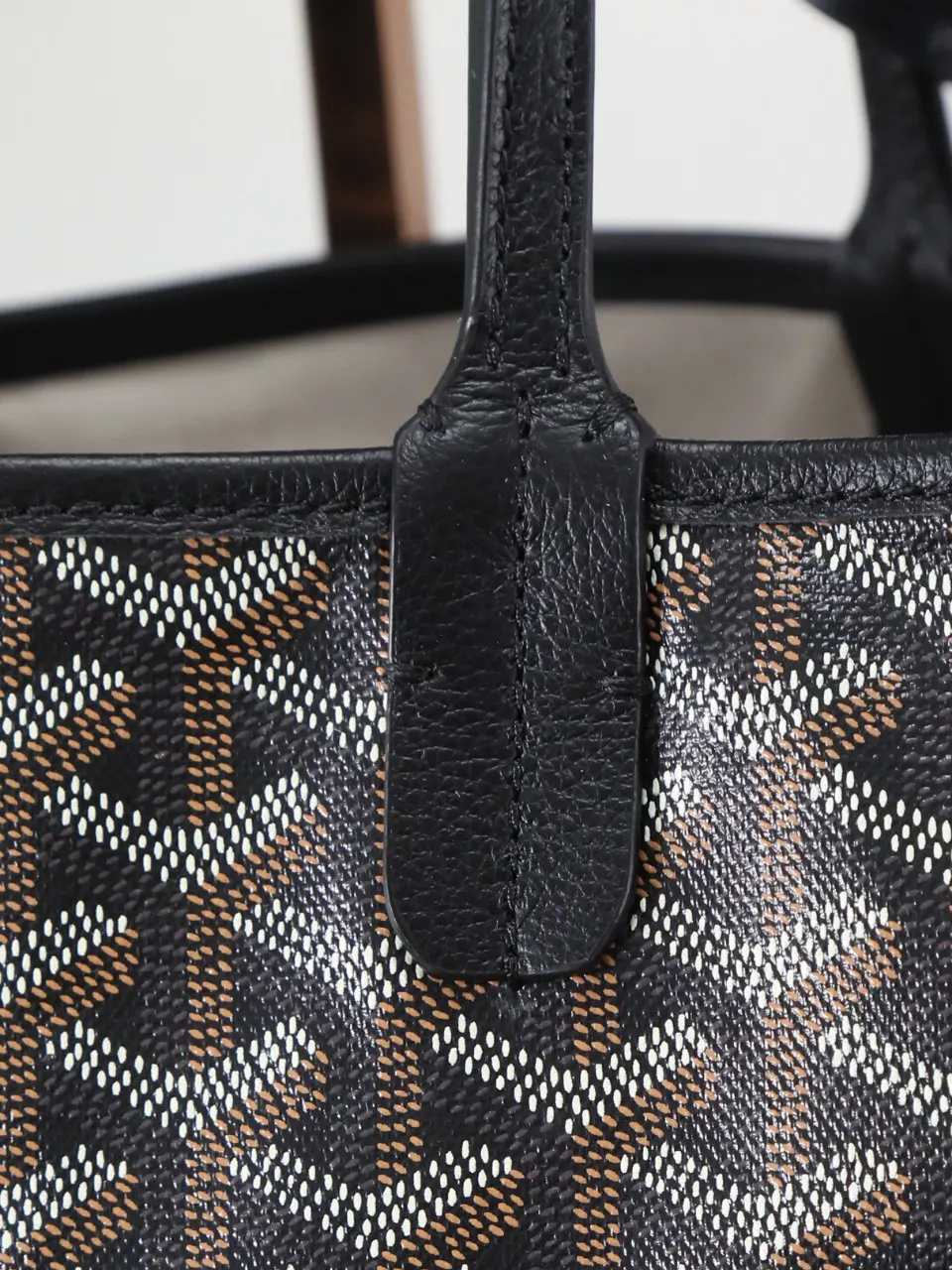 Goyard Black Hobo Shoulder Bag Vintage Canvas