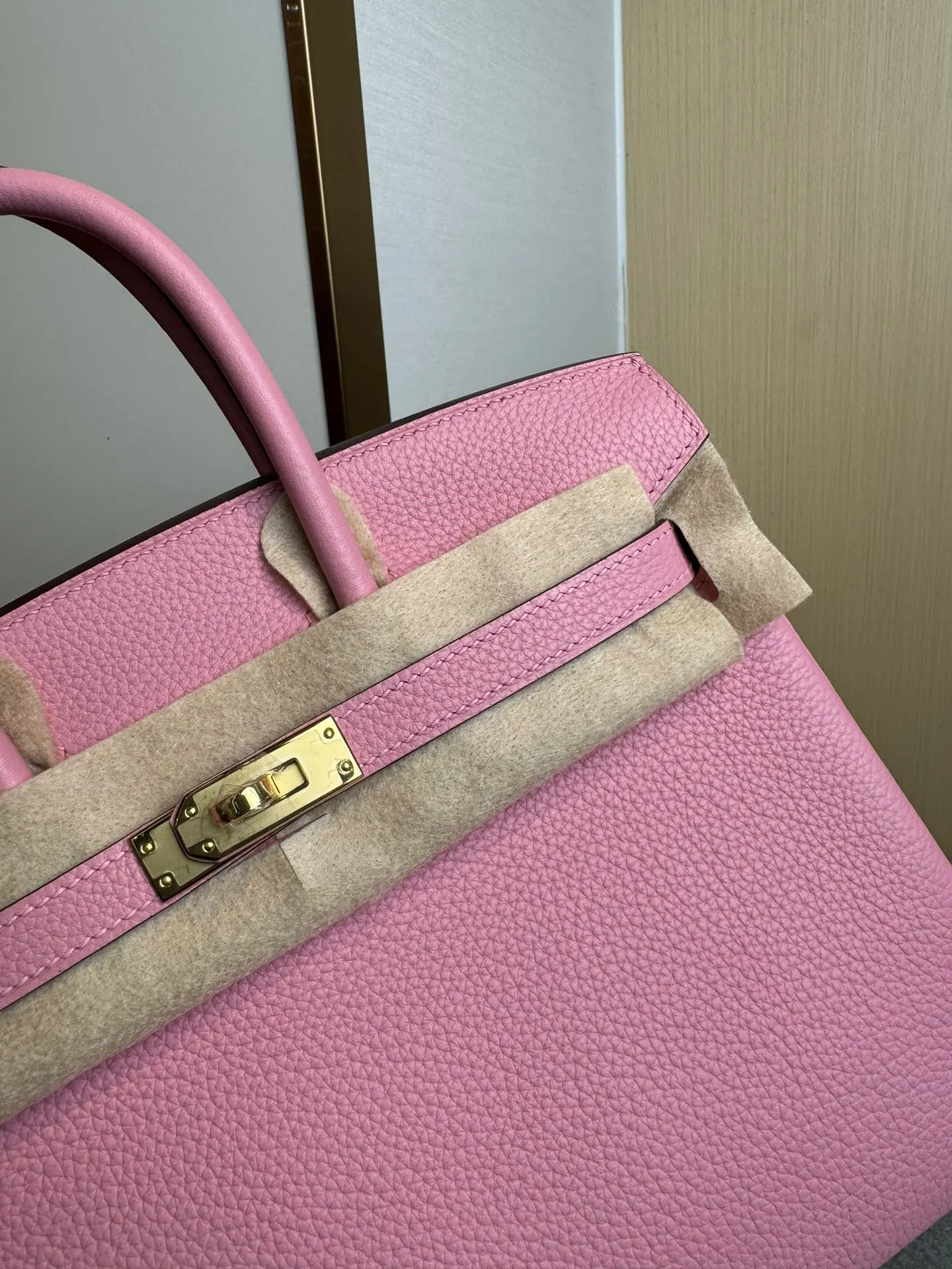 Birkin 铂金 进口Togo皮 樱花粉 金扣 手提包 通勤手提款