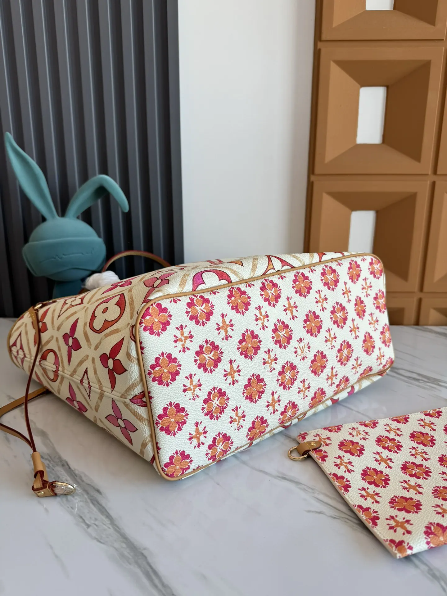 LV Neverfull 蓝色 红色 帆布 托特包 大容量托特款