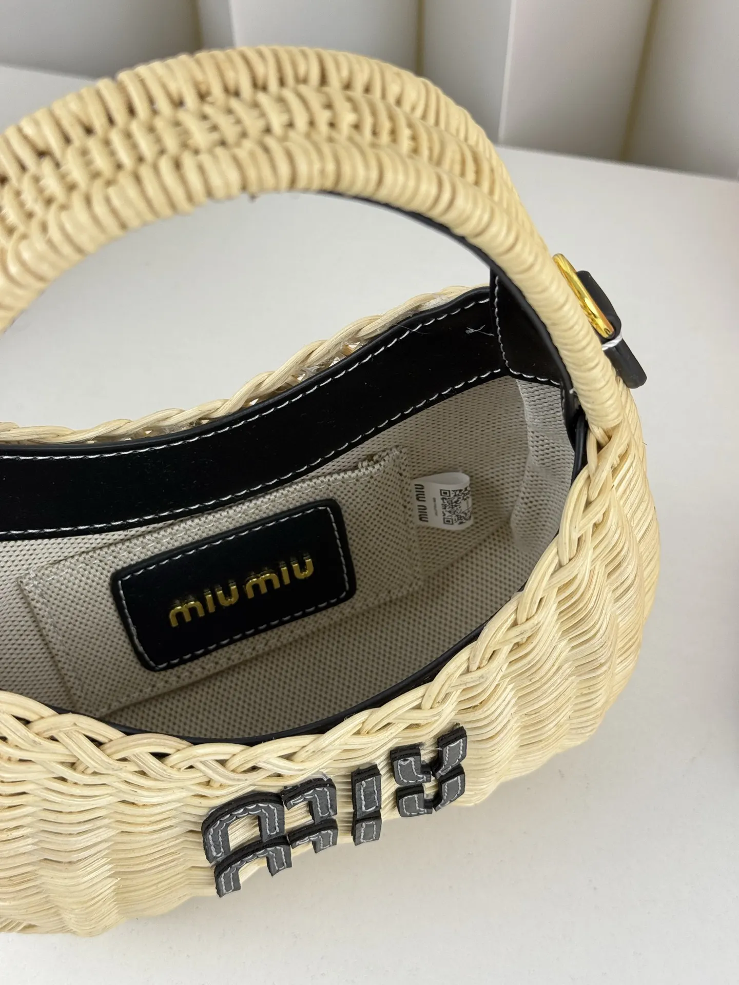 Miu miumiu竹编 手提斜背包 缪缪美式復古神 托特包 大容量托特款