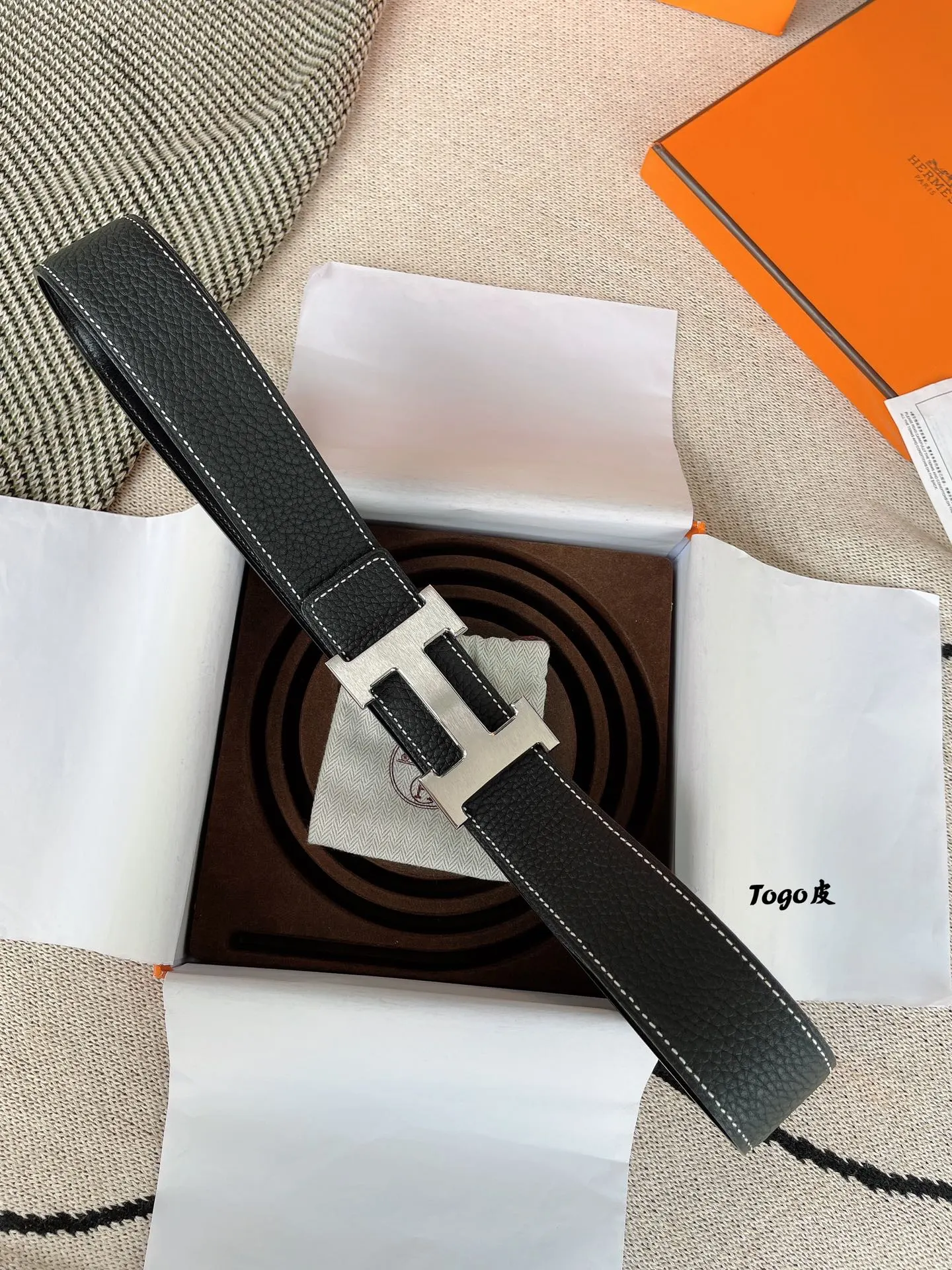 Hermès Togo牛皮 腰带 精致配饰