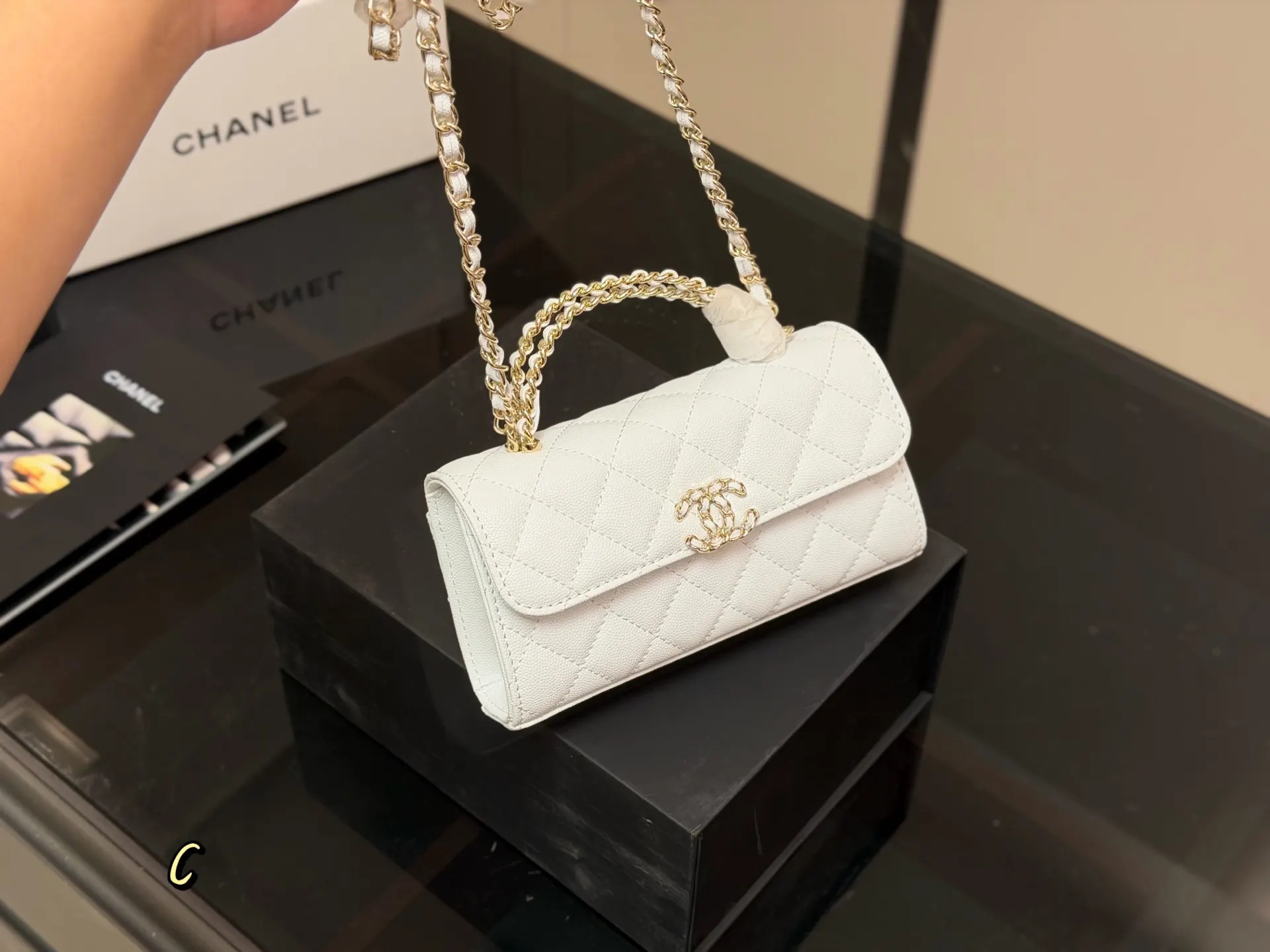 Chanel Top Handle Bag Commuter Leather