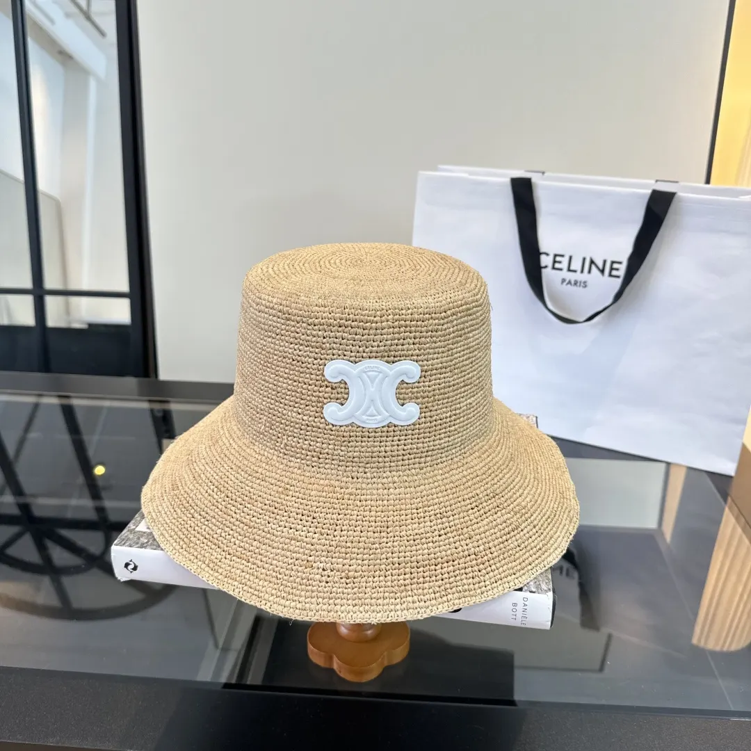 Celine 黑色 白色 咖色 遮阳 遮阳帽 度假遮阳款