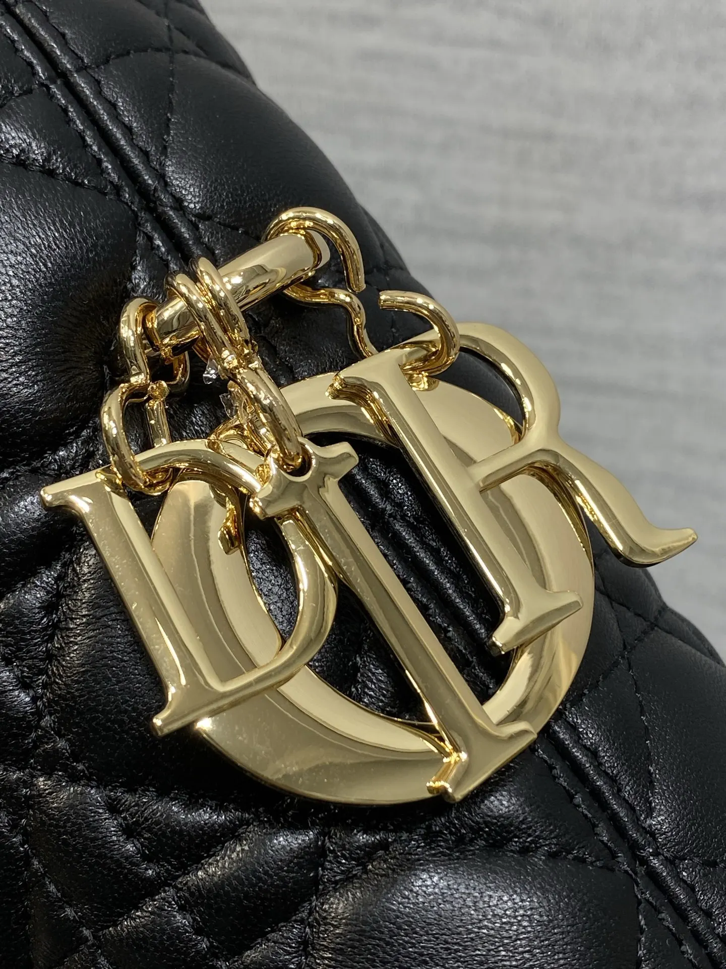 Dior 黑色羊皮包包 手提斜挎 手提包