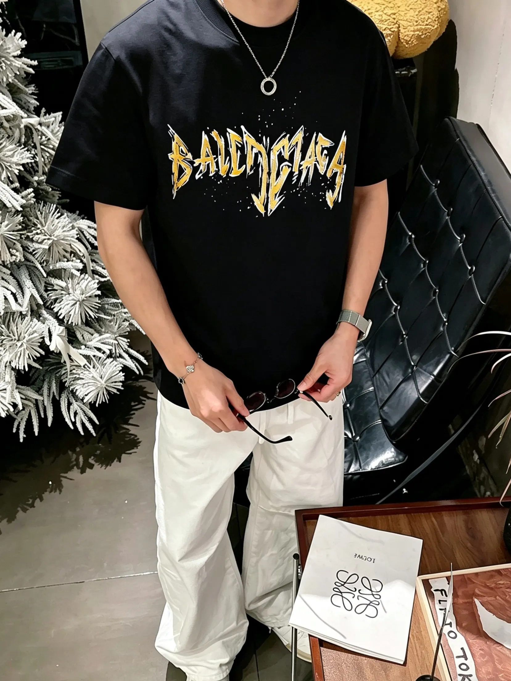 Balenciaga 2026 Spring Summer Logo Letter Short Sleeve T-Shirt Street