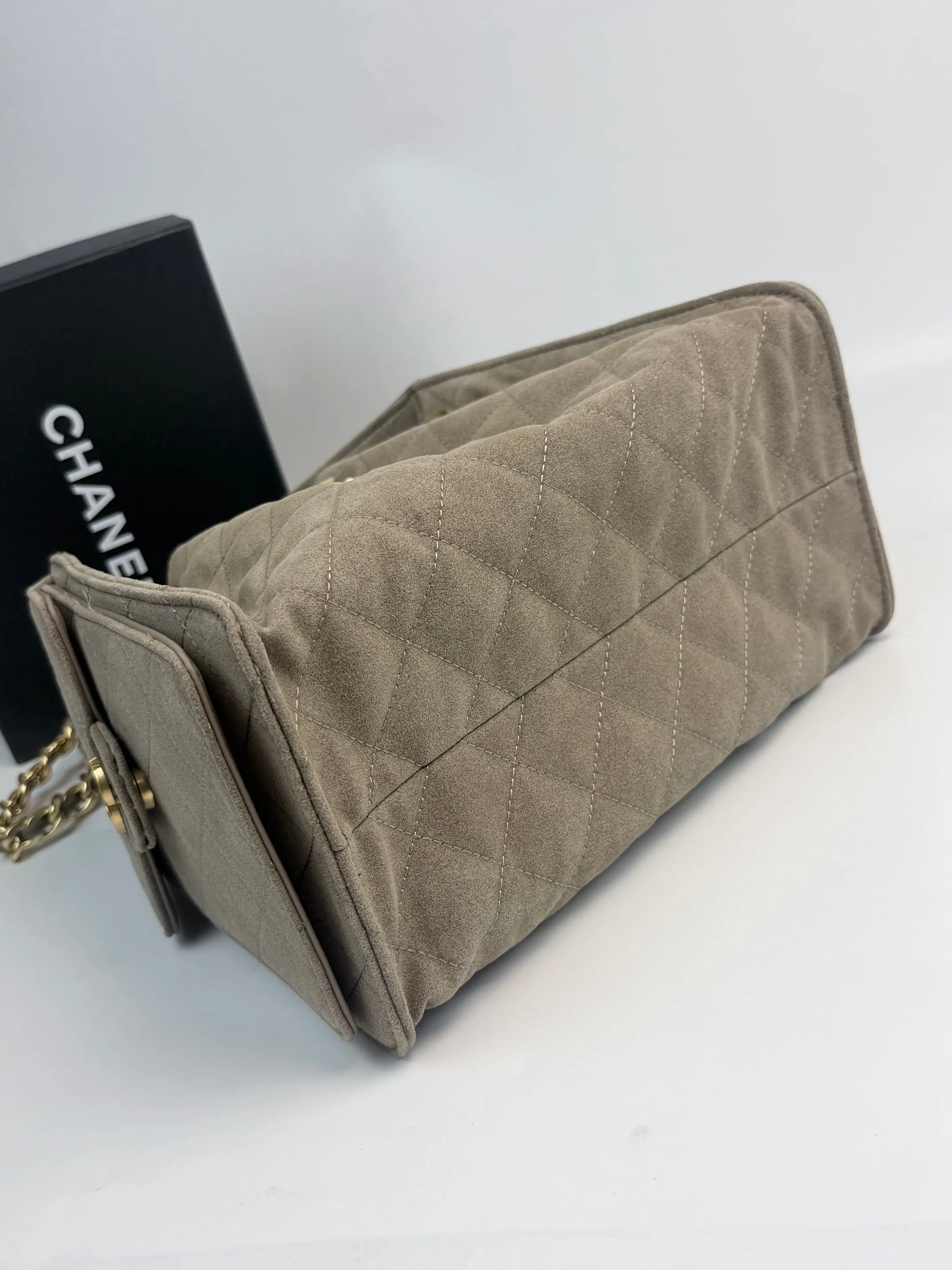 CHANEL Hobo 灰色 牛皮 腋下包 復古腋下背款