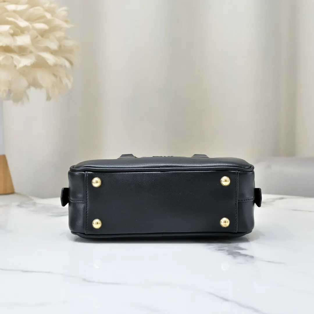 Black Top Handle Bag Commuter Leather