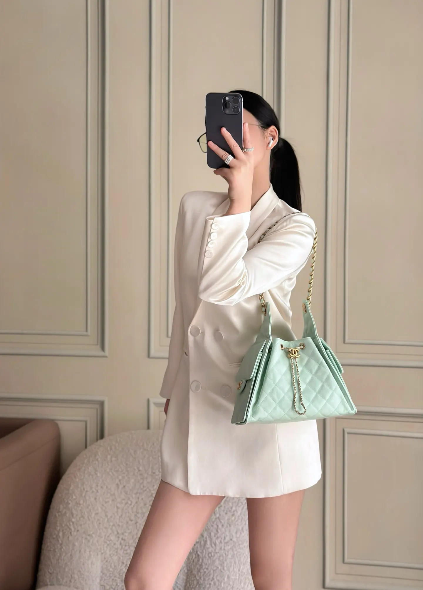 CHANEL Hobo 牛皮 腋下包 复古腋下背款
