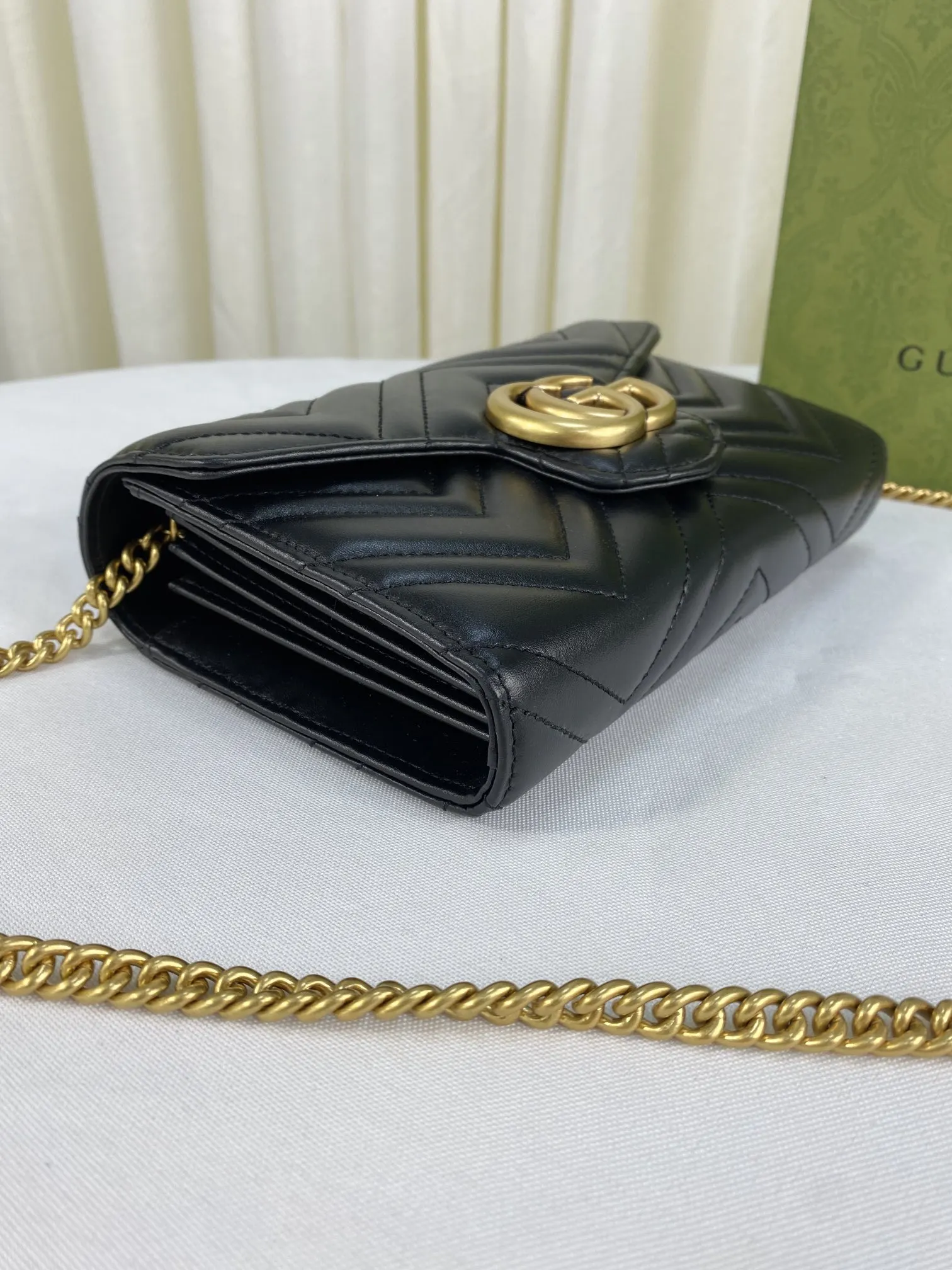 Gucci Marmont 绗缝皮革链条包 单肩斜挎款