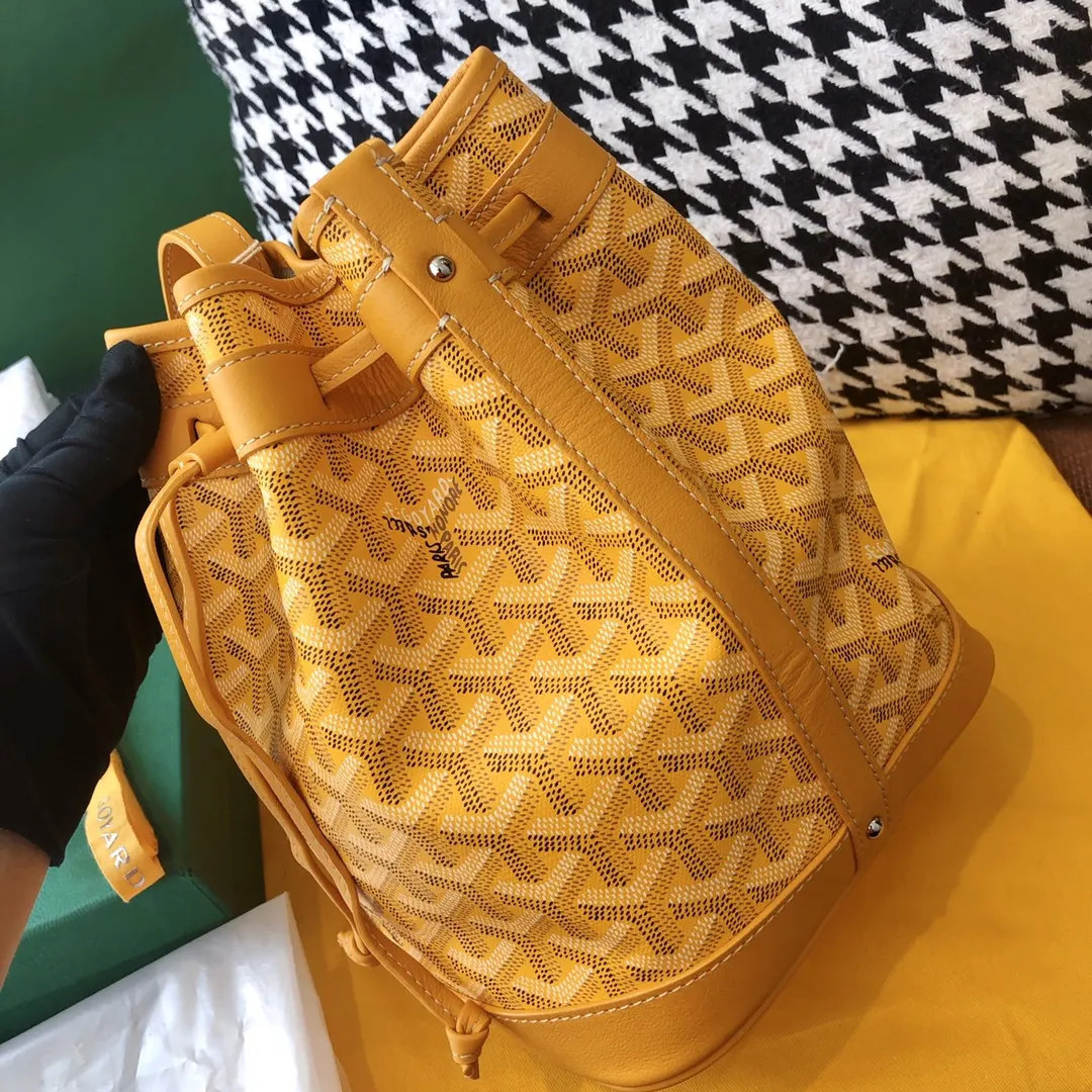 Goyard 老花 黄色 帆布 水桶包 休闲水桶款