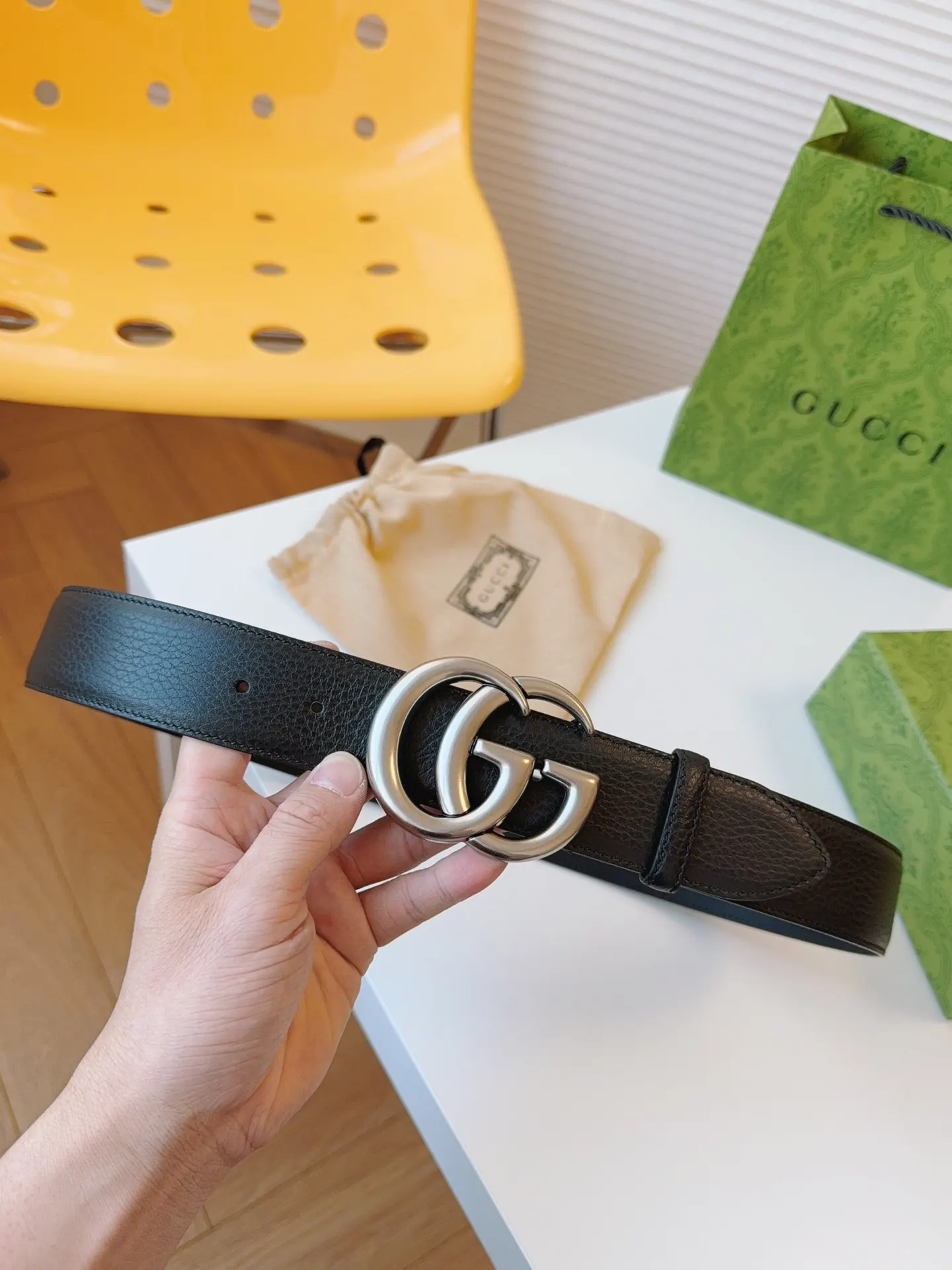 Gucci Marmont Double G Buckle Cowhide Sided Belt Image 4 Gucci Marmont Double G Buckle Cowhide Sided Belt Image 4