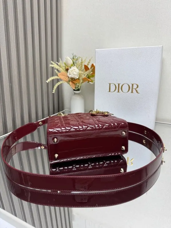 红色 酒红 羊皮 Lady Dio My ABC 「酒红色 链条包 精致链条款