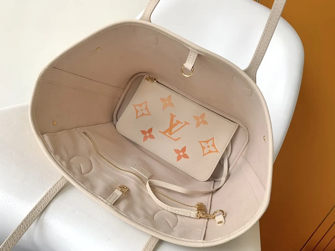 LV Neverfull 蓝色 牛皮 托特包 大容量托特款
