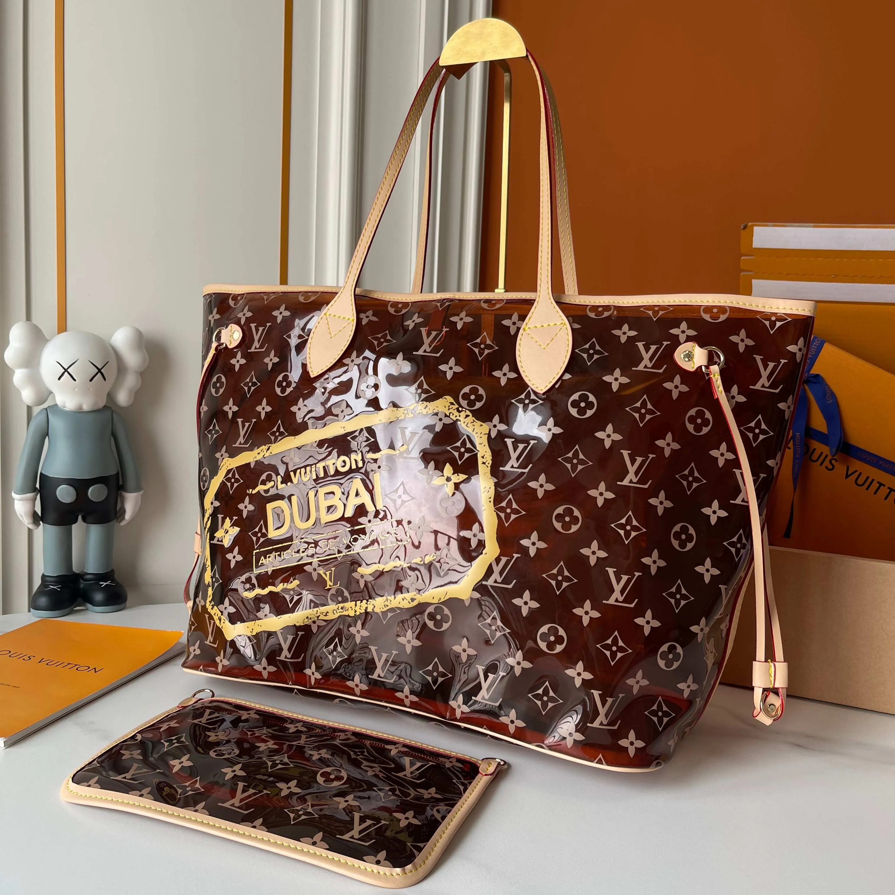Neverfull 棕色 蓝色 牛皮 托特包 大容量托特款