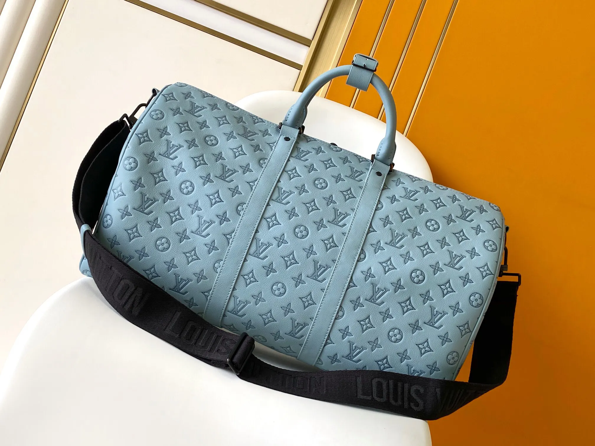 Keepall 黑色 蓝色 小牛皮 旅行包 大容量旅行款