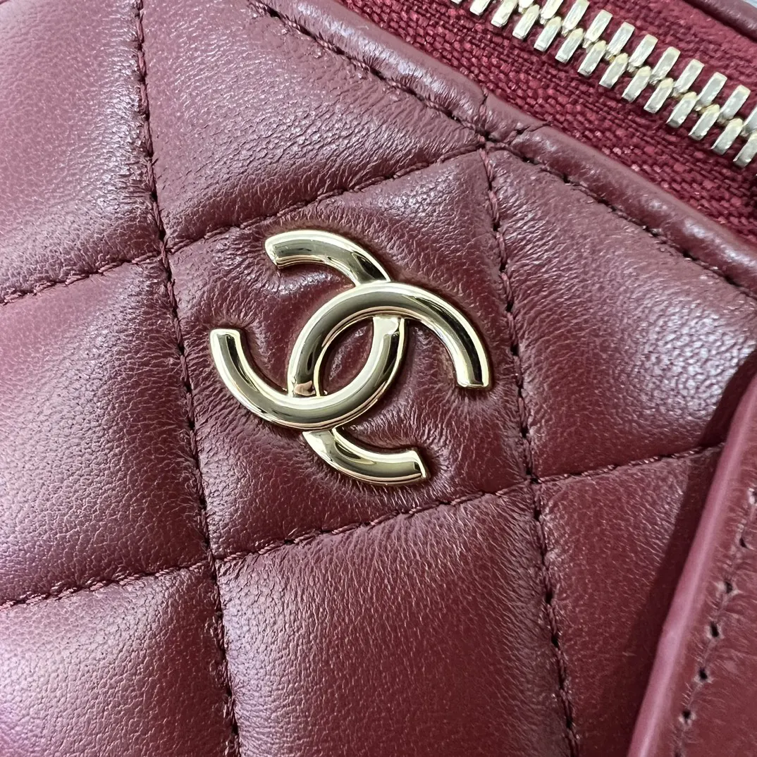 Chanel 19 Mini Red Leather Quilted Chain Bag