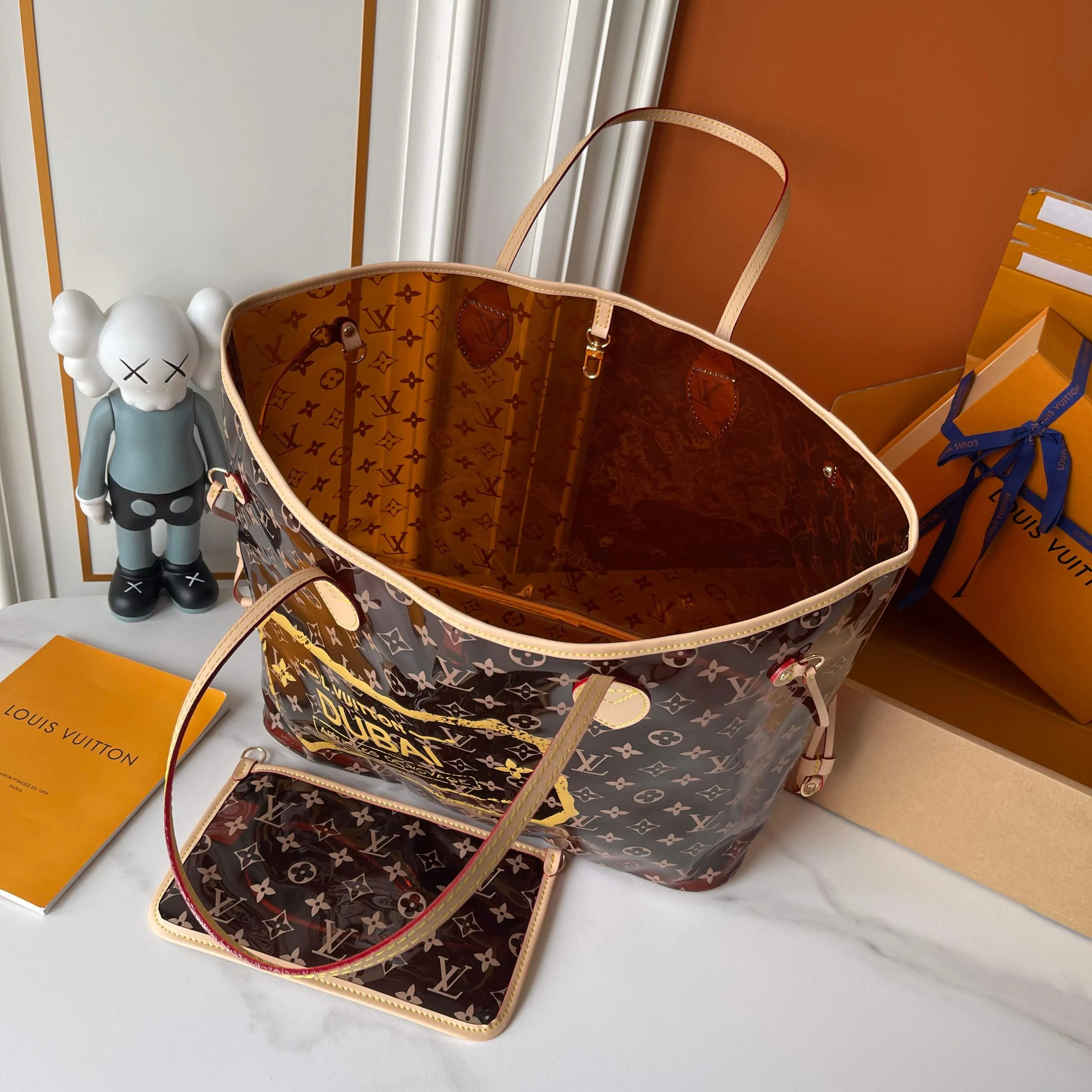 Neverfull 棕色 蓝色 牛皮 托特包 大容量托特款