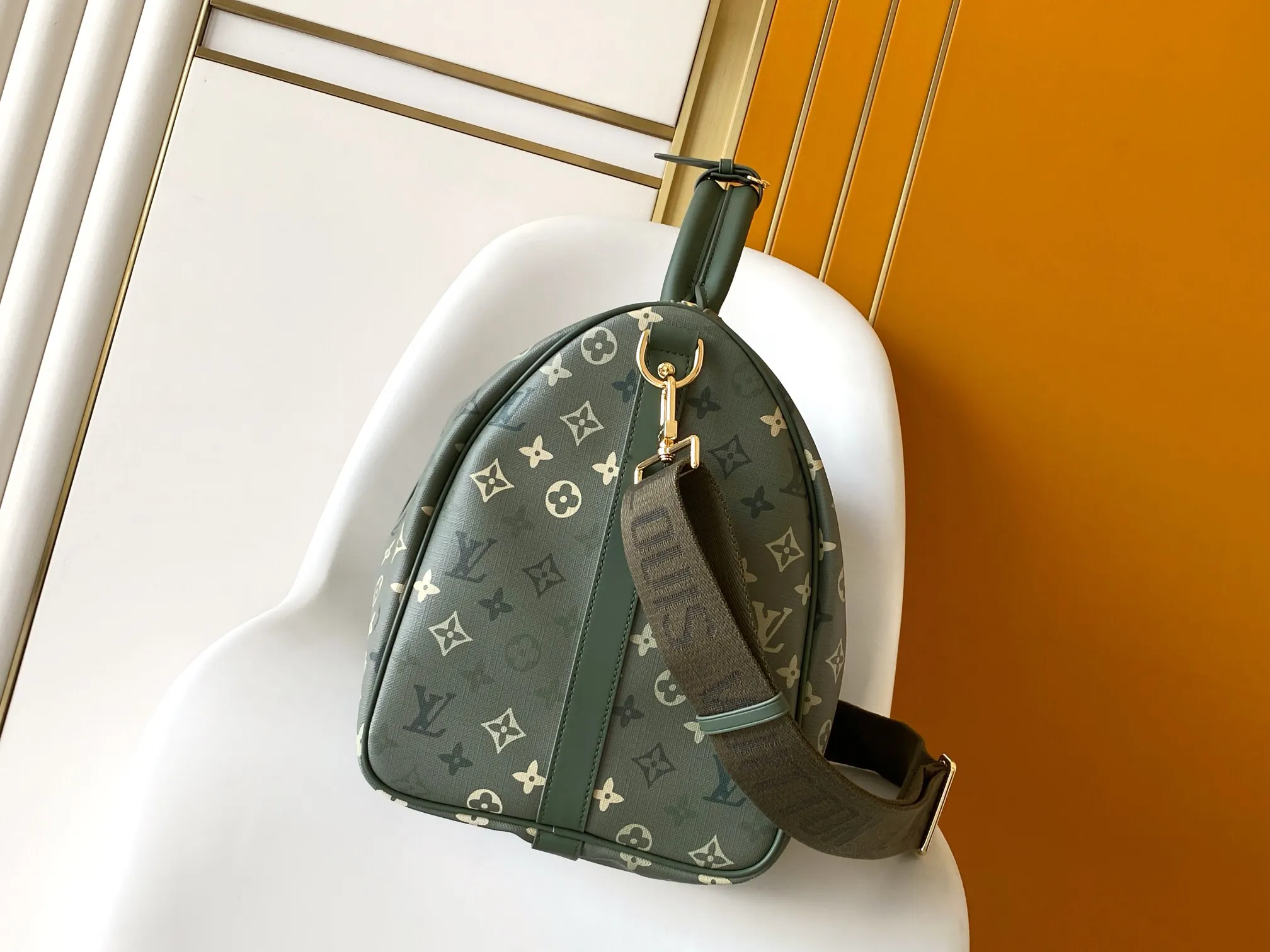 Keepall 綠色 牛皮 旅行袋 大容量旅行款