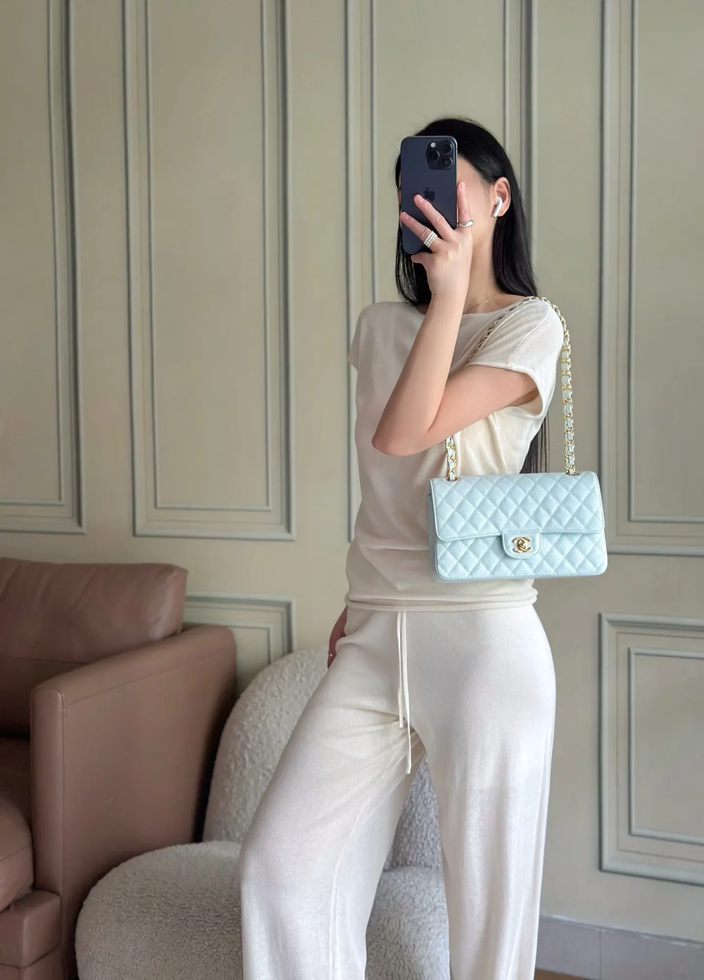 Chanel Caviar Cowhide Flap Chain Bag One Shoulder Cross Image 9 Chanel Caviar Cowhide Flap Chain Bag One Shoulder Cross Image 9