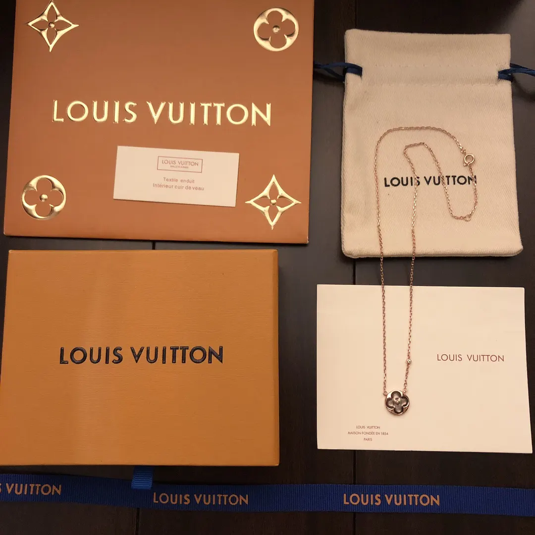 Louis Vuitton 玫瑰金 贝母 钻石 圆形 项链 精致锁骨链