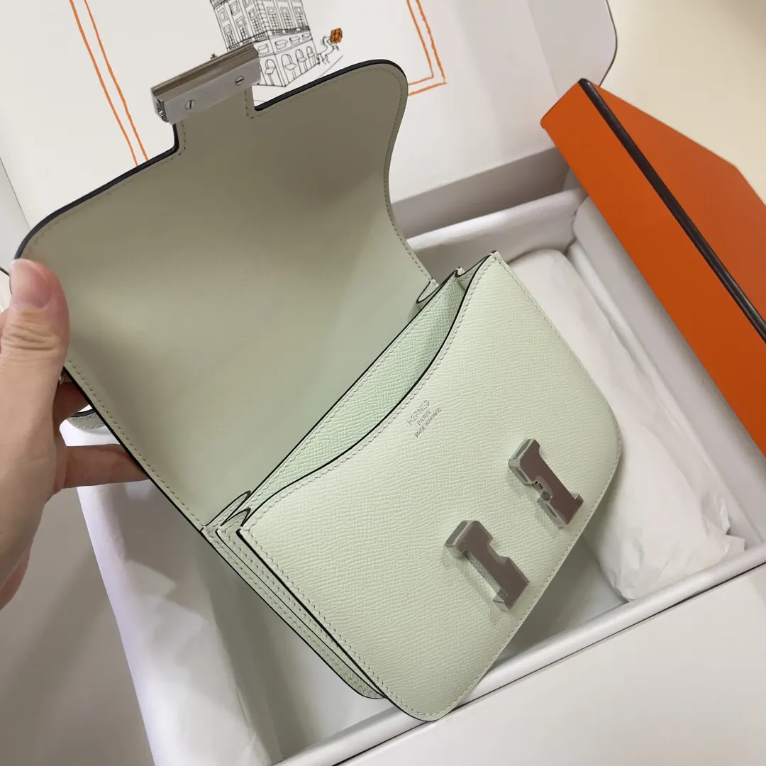 Hermès Constance 气泡绿 Epsom掌纹牛皮 斜挎包 19cm