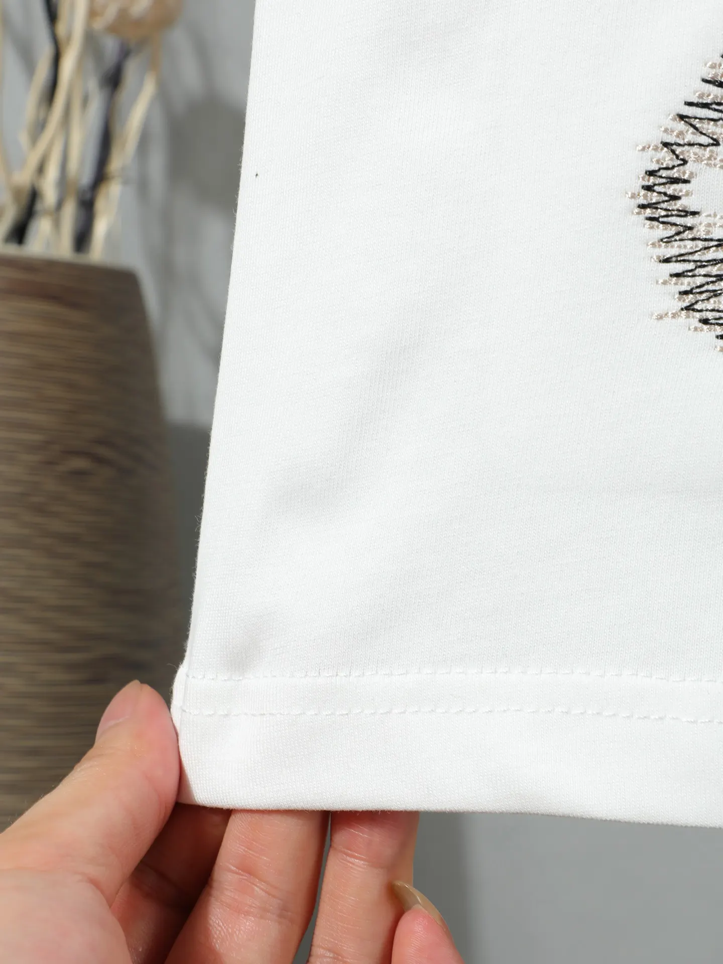 Louis Vuitton Embroidery Short Sleeve T-Shirt