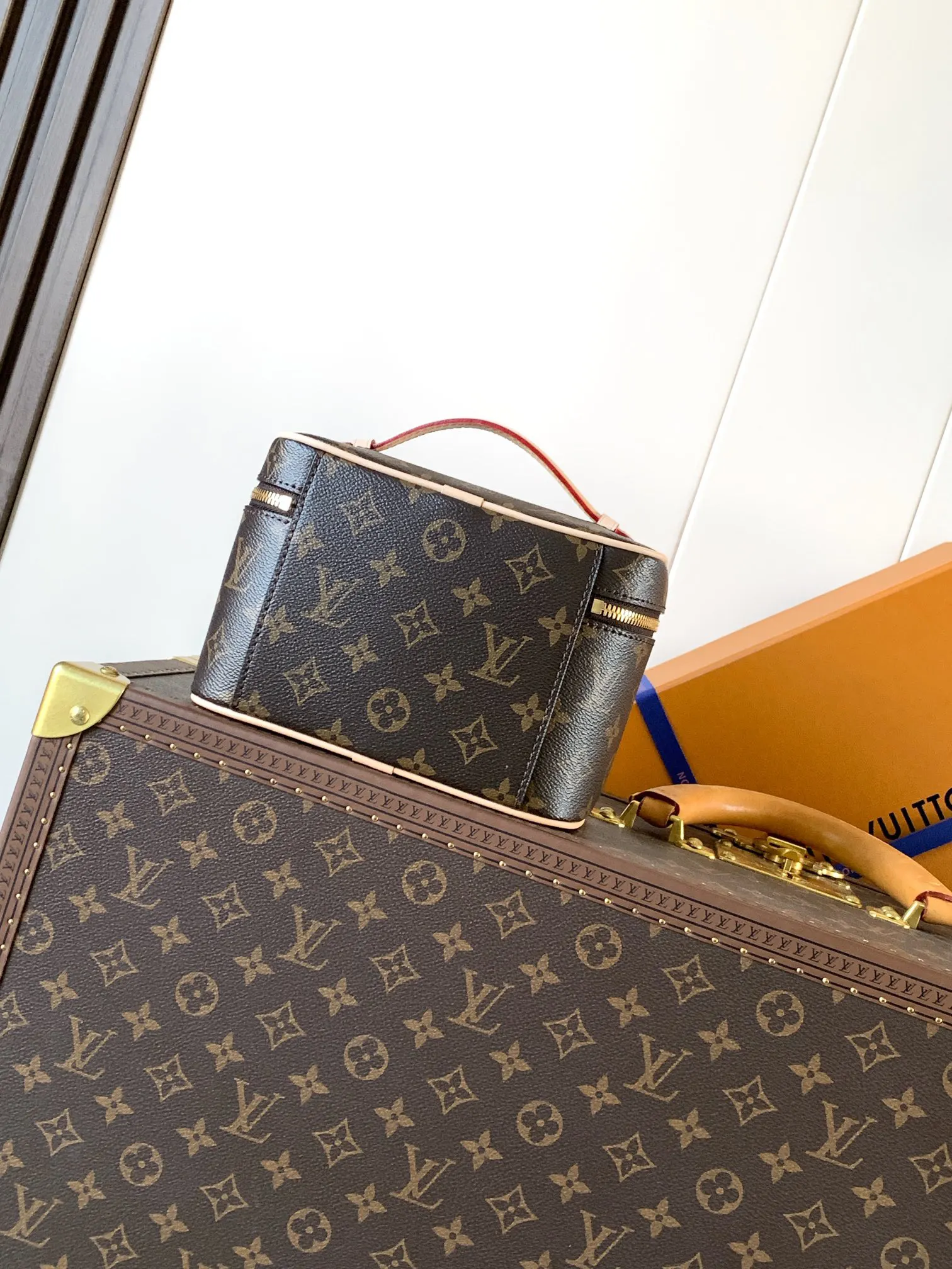 Louis Vuitton Blue Monogram Top Handle Bag Commuter Leather