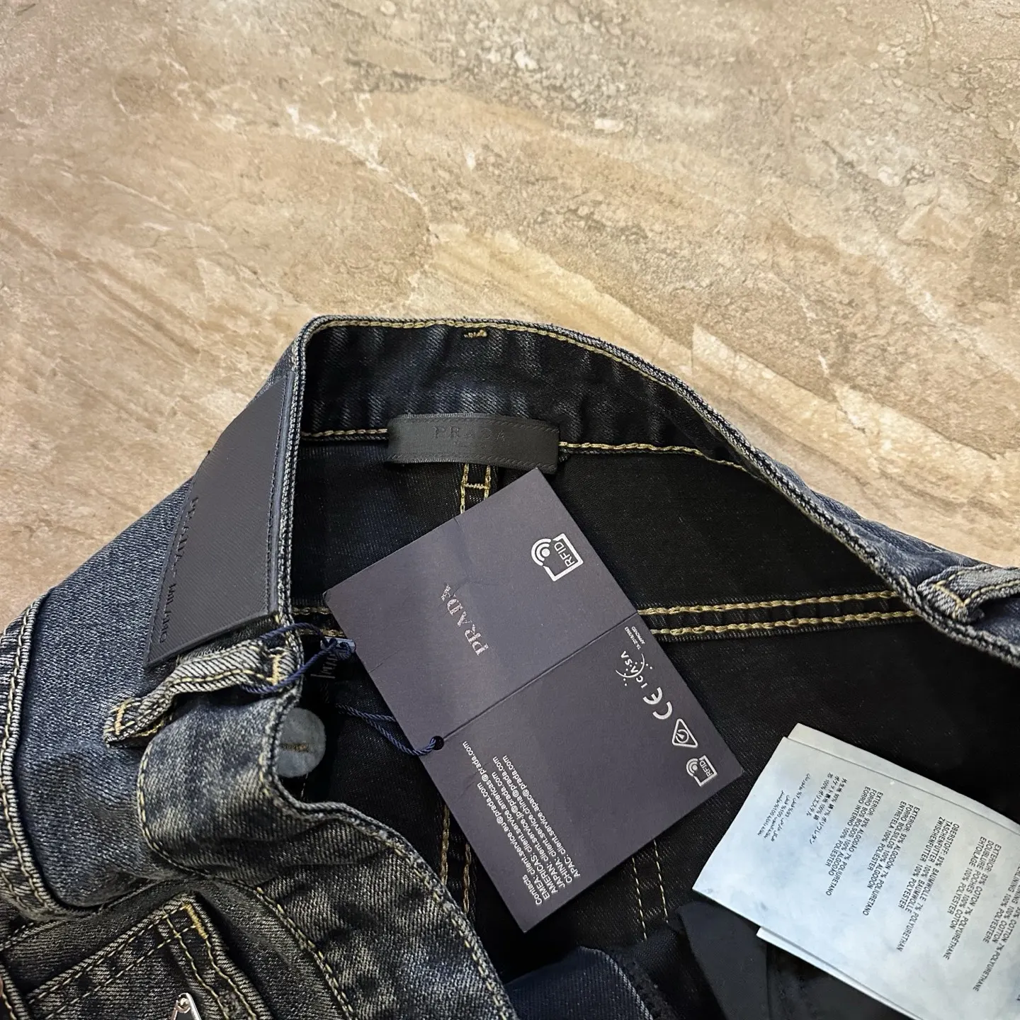 PRADA 牛仔 字母 Logo 牛仔裤 休闲寬鬆款