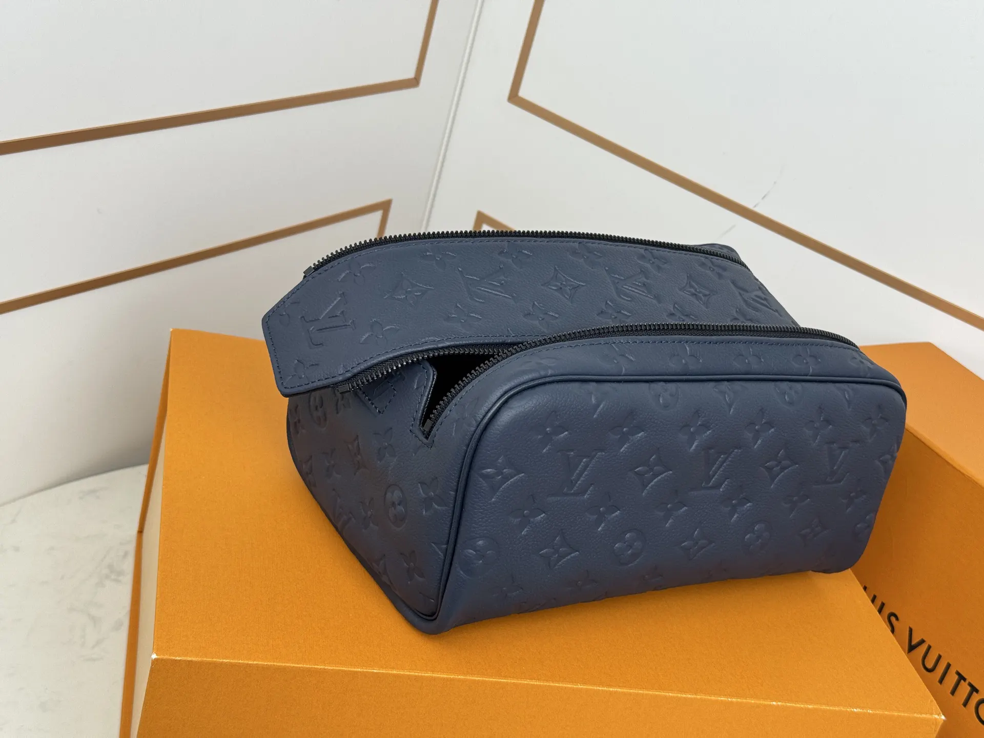 Black Monogram Cosmetic Pouch
