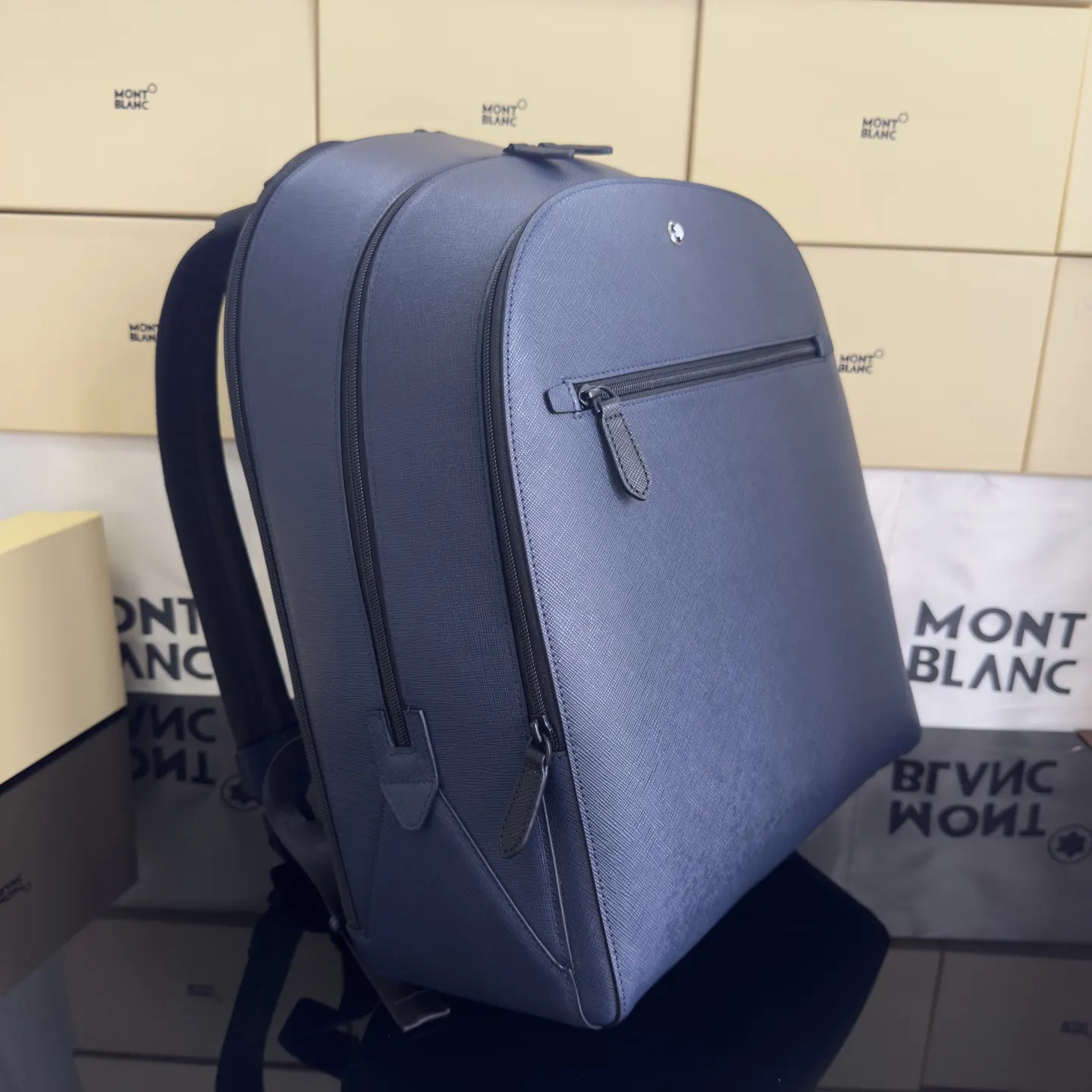 Blue Backpack Leather