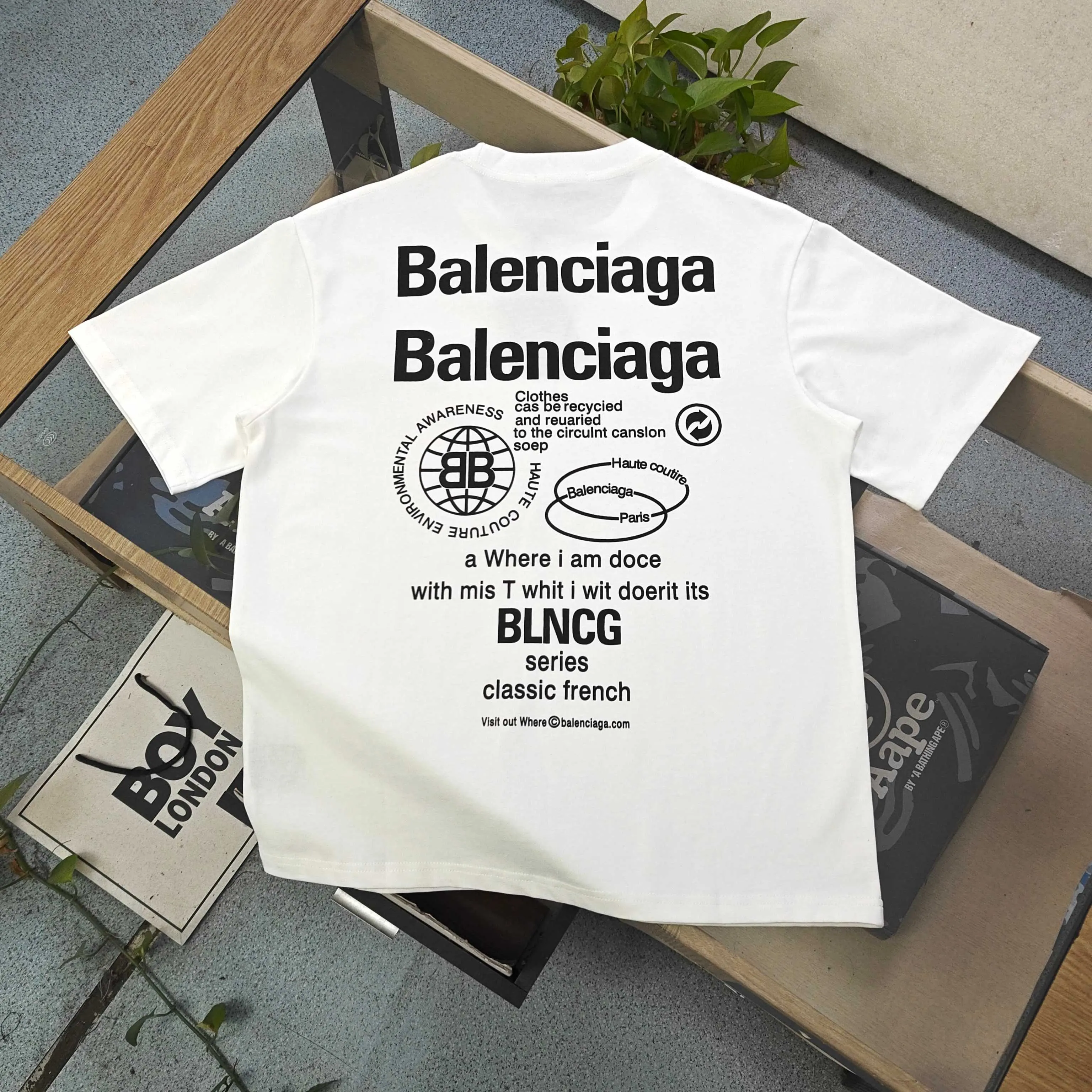 Balenciaga 黑色 纯棉 Logo 短袖T恤