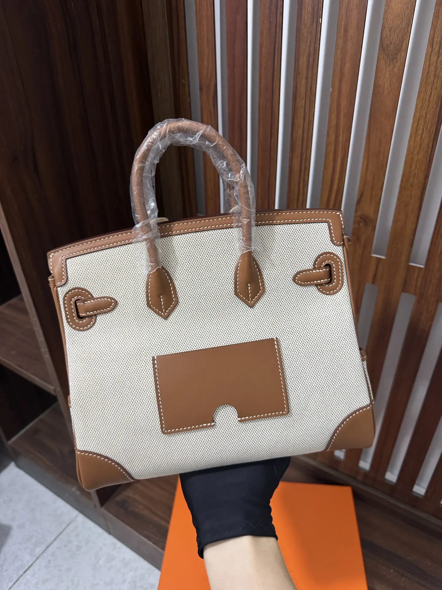 Hermès Birkin 棕色 帆布 手提包