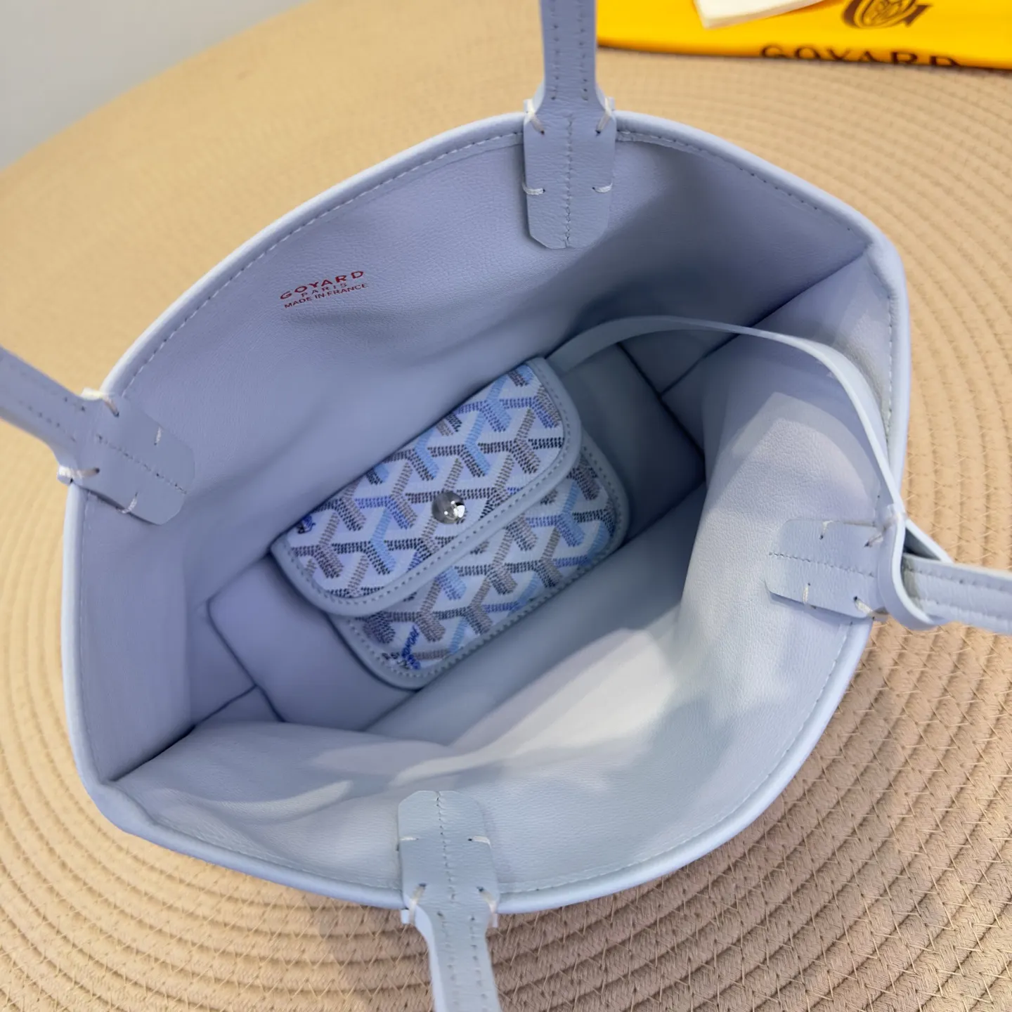 Goyard mini托特极地藍 戈雅Anjou Mini 托特包 大容量托特款