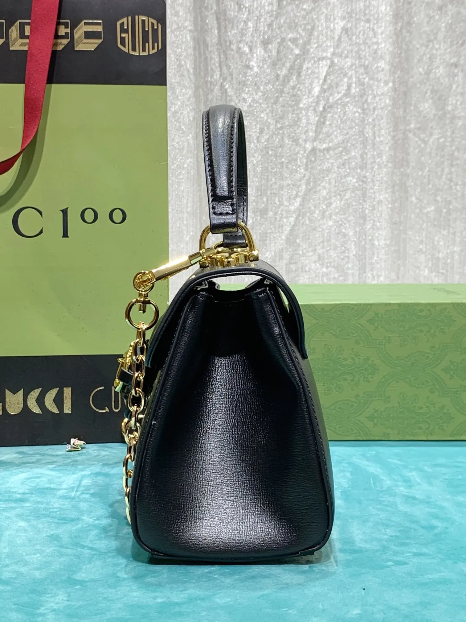 Gucci 棕色 帆布 Horsebit 系列手提包 作为 Hors 通勤手提款